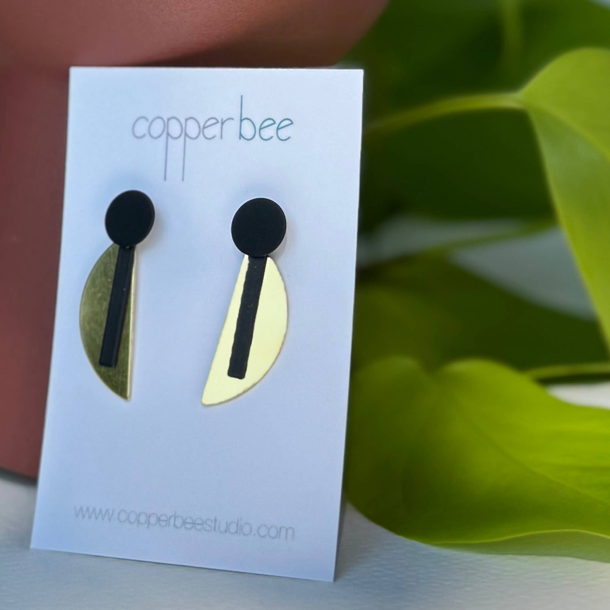 Bauhaus Collection | Arc Earrings | BH015: Black