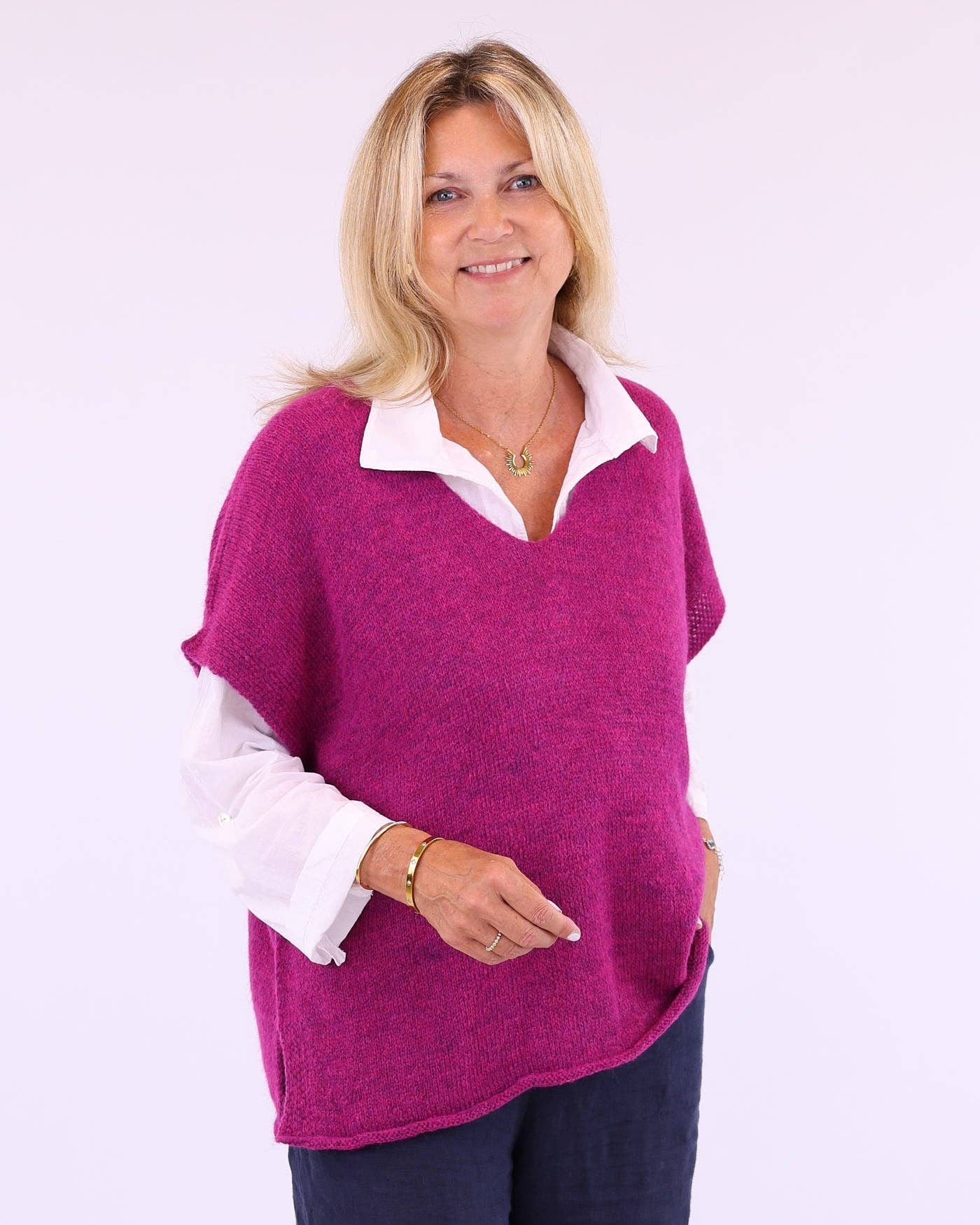 Alpaca Blend V Neck Tunic: Soft Moss