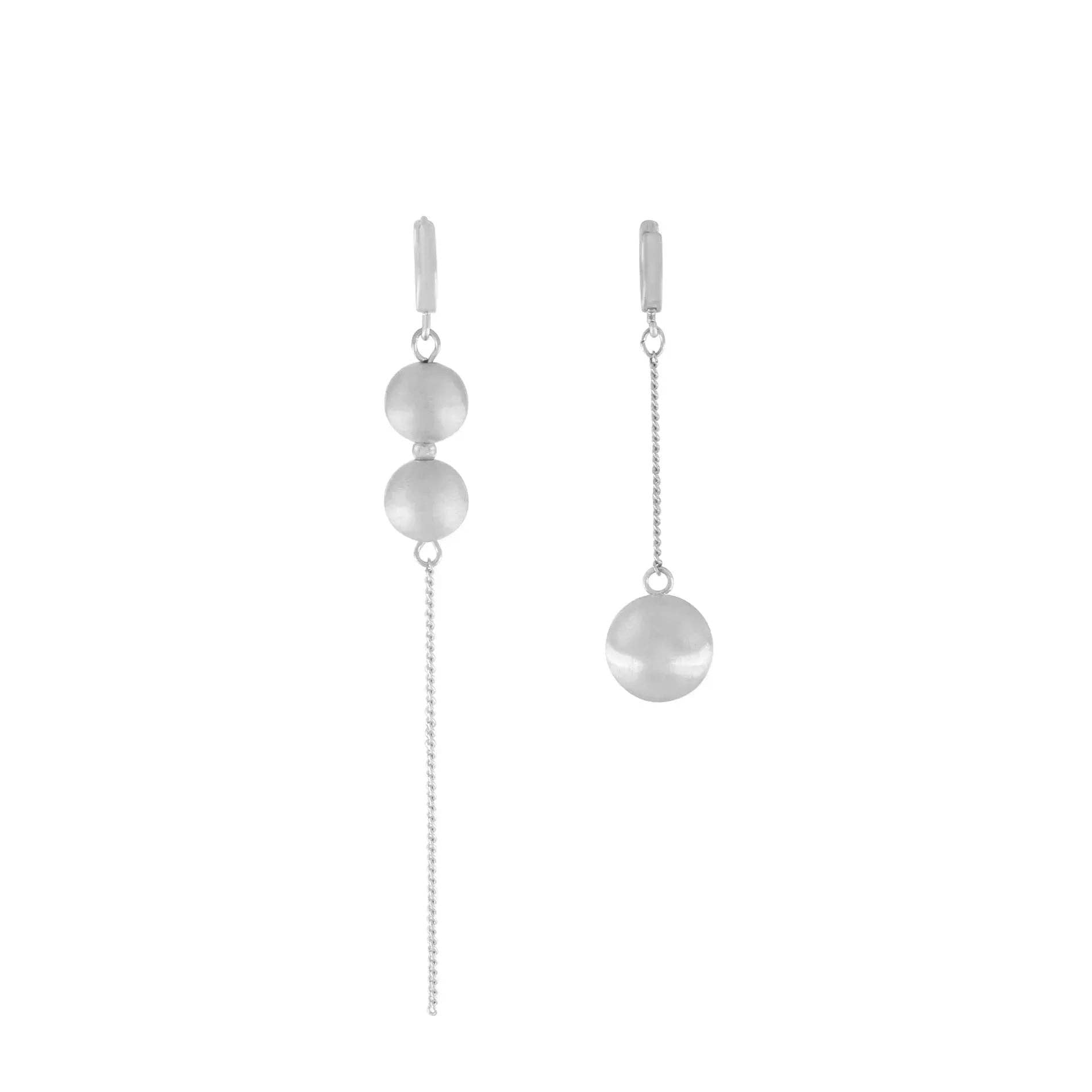 Tabitha Asymmetric Huggies Silver Plating