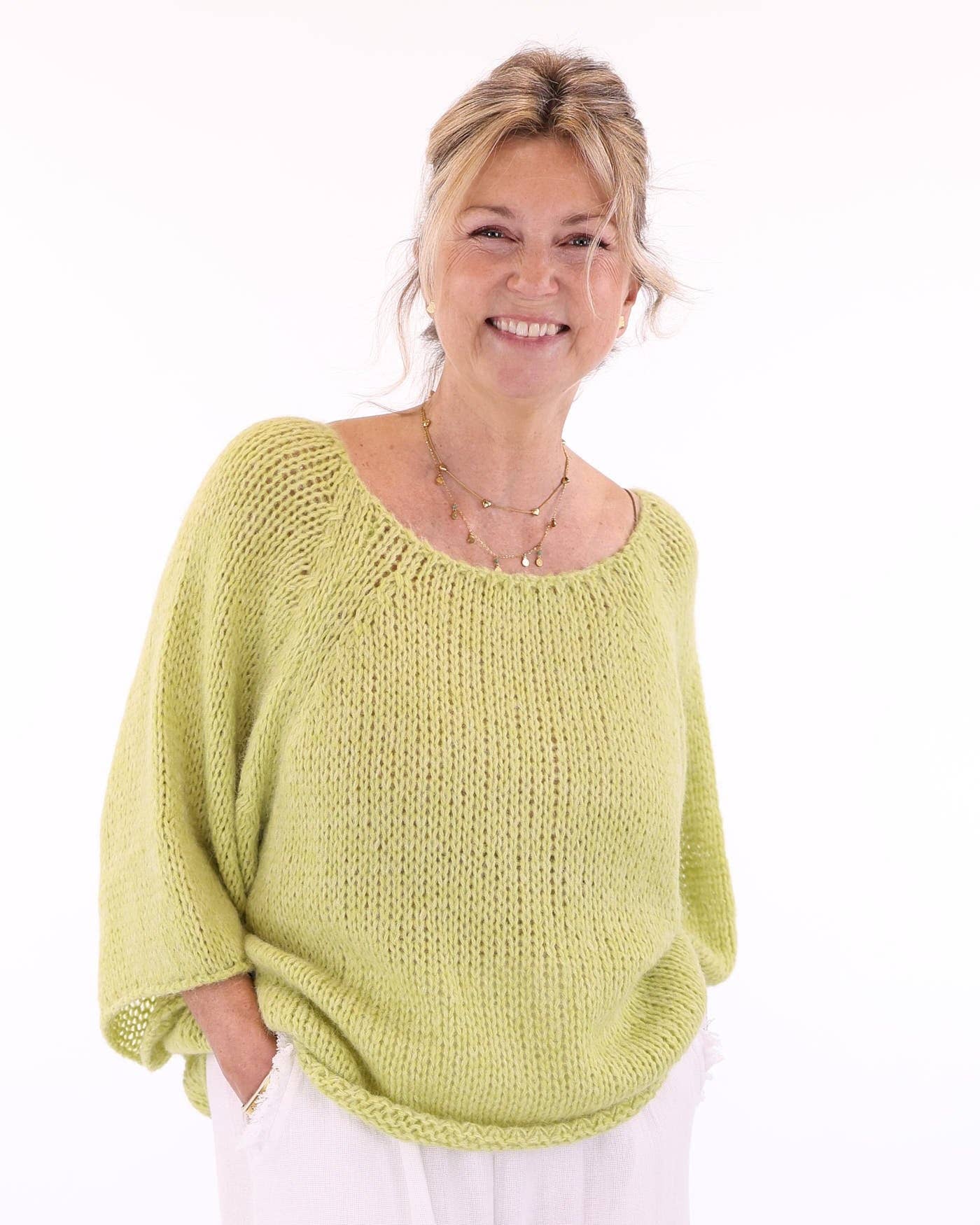 Alpaca Blend Swing Jumper: Cream