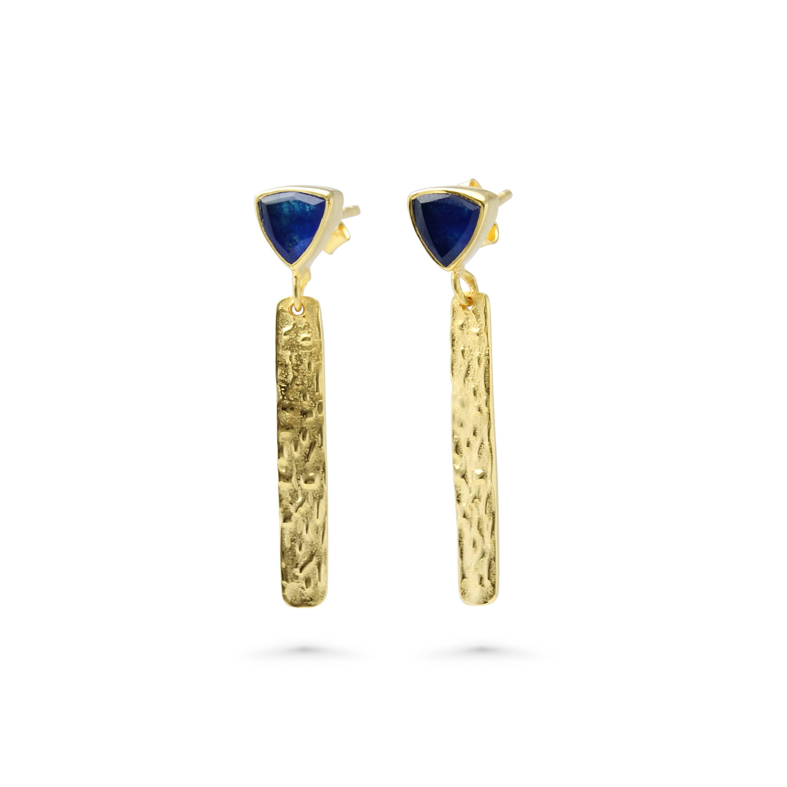 Blue Jade Gold Vermeil Earrings
