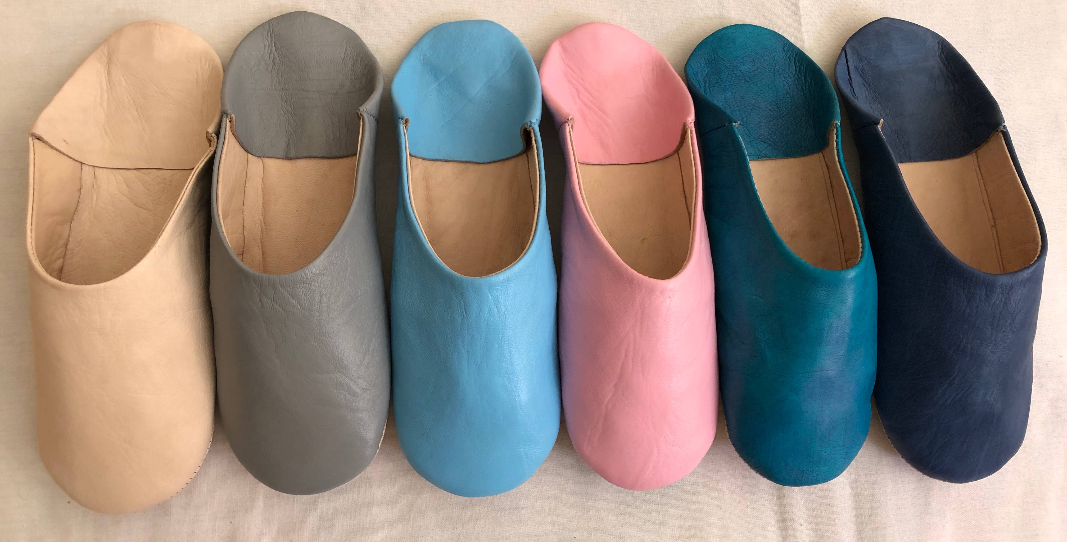 Womens Moroccan Leather Babouche Slippers: Yellow / UK 5 / US 6.5