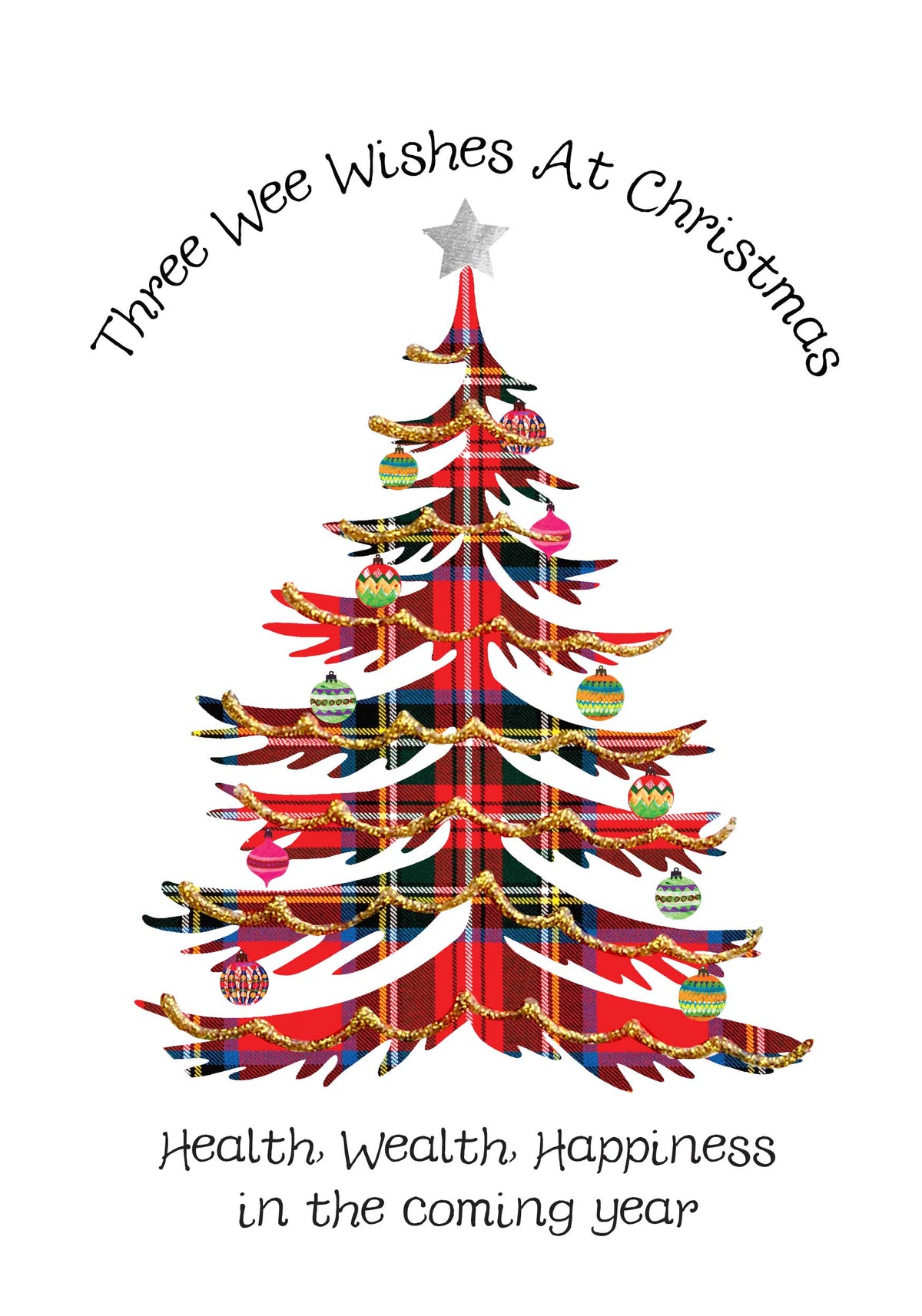 Christmas Tree Three Wee Wishes Card WWXM204
