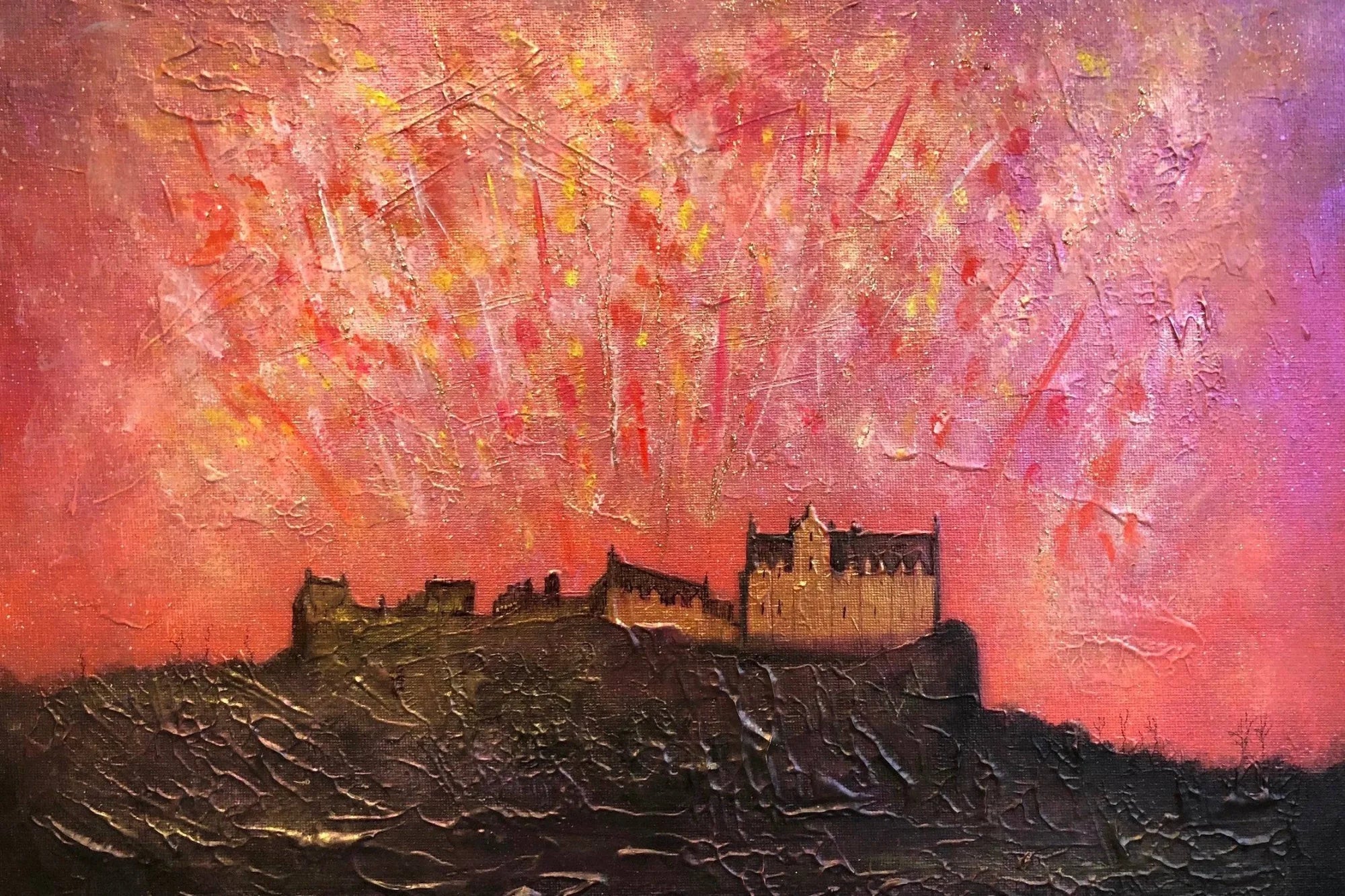 Edinburgh Castle Fireworks ii  | Statement Interior Wall Art from Scotland