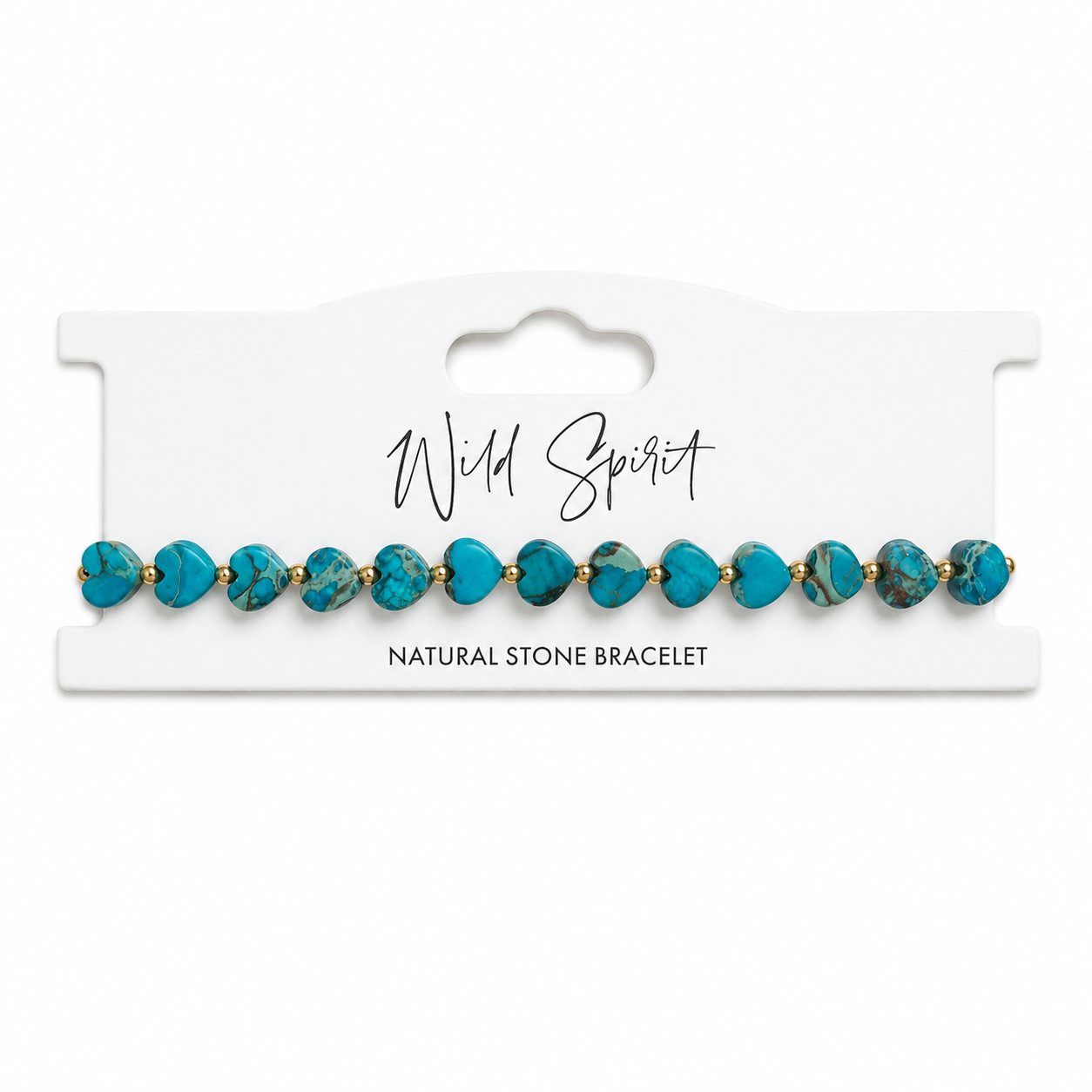 Lake Blue Jasper Mini Heart Bracelet: Adults