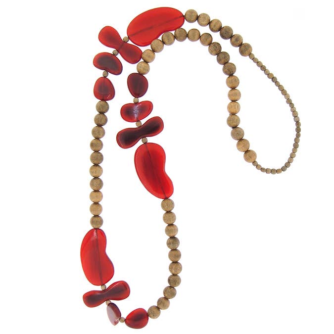 Necklace in horn|wood