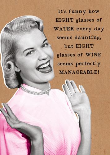 Eight Glasses Water Card - The Nancy Smillie Shop - Art, Jewellery & Designer Gifts Glasgow