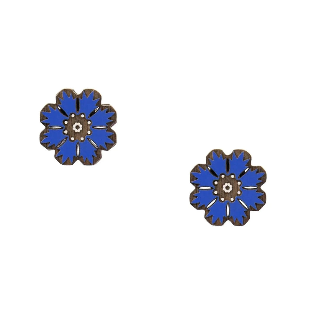 Elegant Cornflower Stud Earrings - The Nancy Smillie Shop - Art, Jewellery & Designer Gifts Glasgow