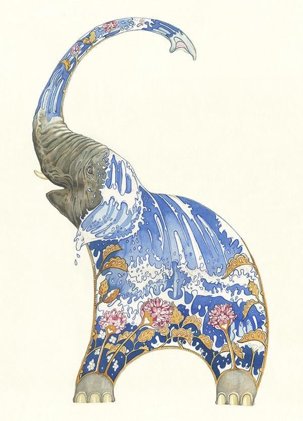 Elephant Squirting Water Card - The Nancy Smillie Shop - Art, Jewellery & Designer Gifts Glasgow