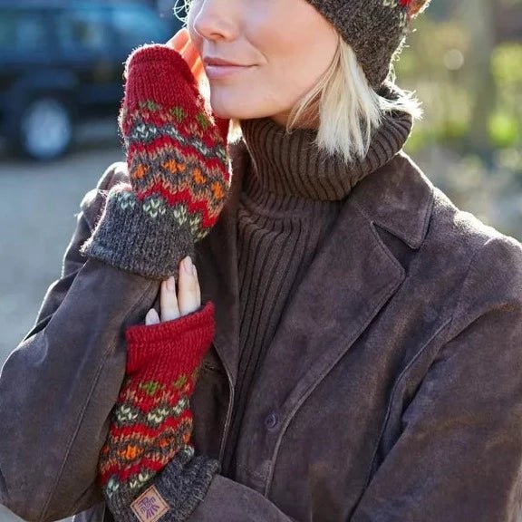 Elgin Handwarmer Burgundy - The Nancy Smillie Shop - Art, Jewellery & Designer Gifts Glasgow