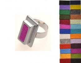 Rectangular Ring with Interchangeable Felt | The Nancy Smillie Shop - Art, Jewellery & Designer Gifts Glasgow Scotland