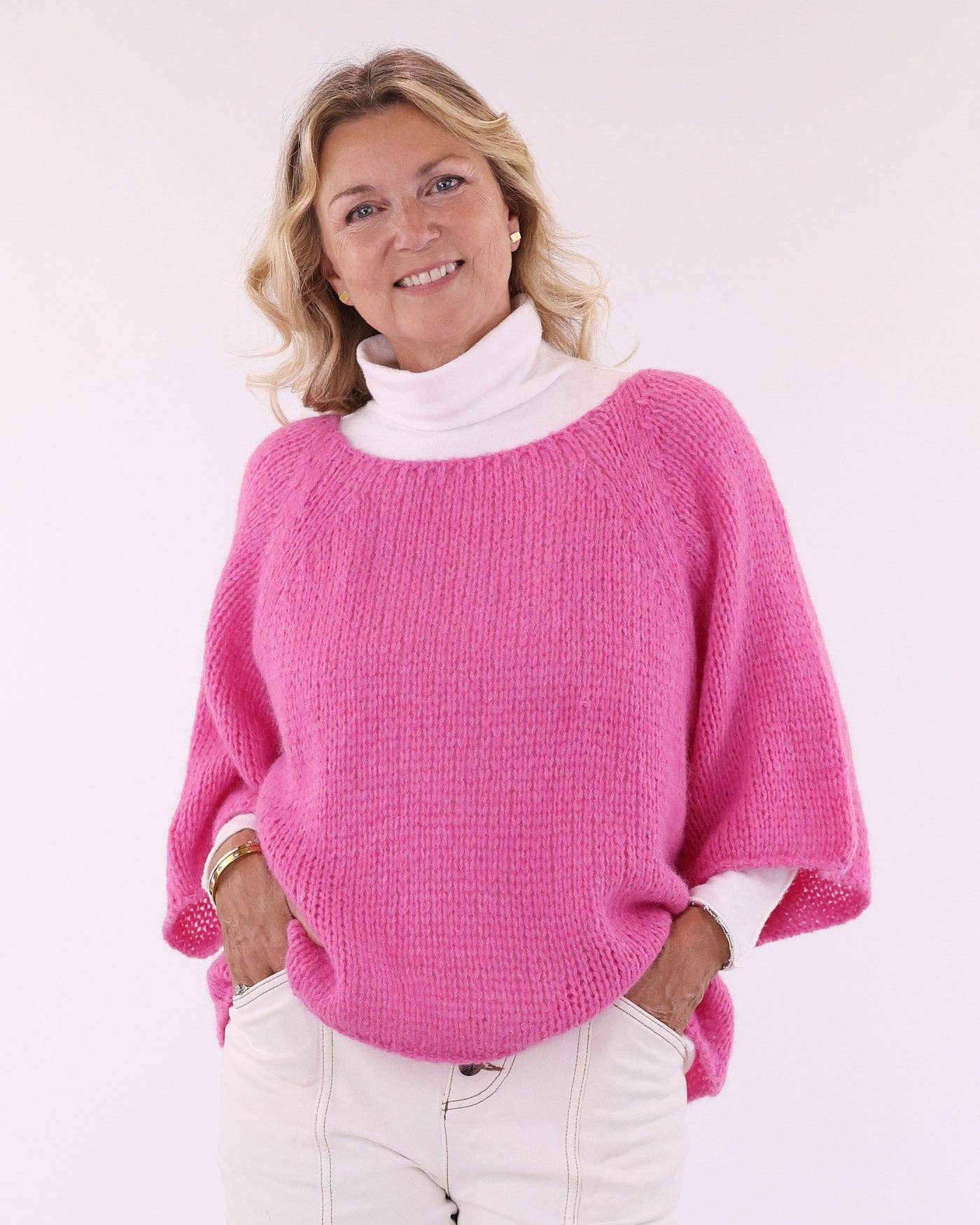 Alpaca Blend Swing Jumper: Cream