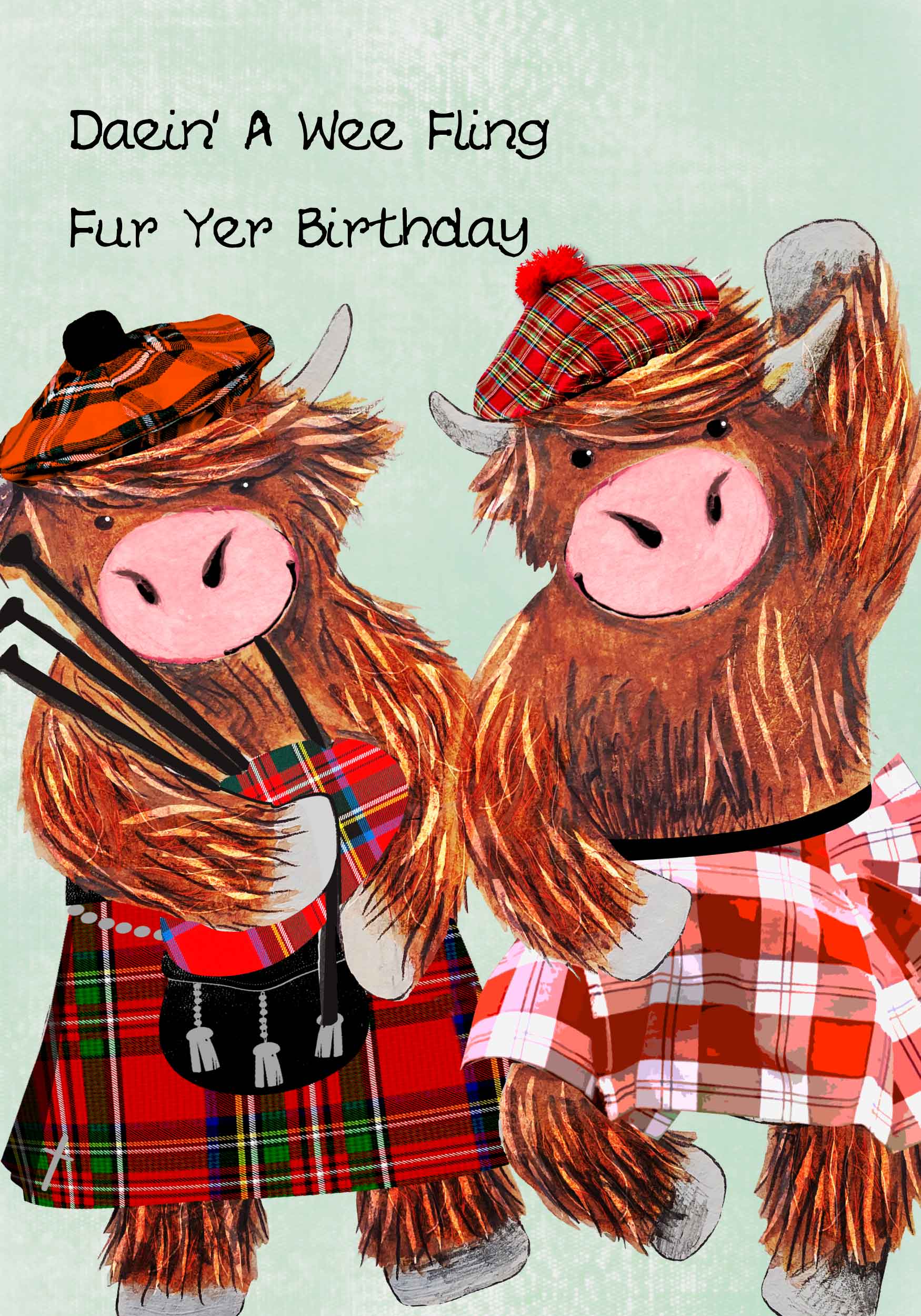 Daein’ A Wee Fling Fur Yer Birthday Card WWBD294