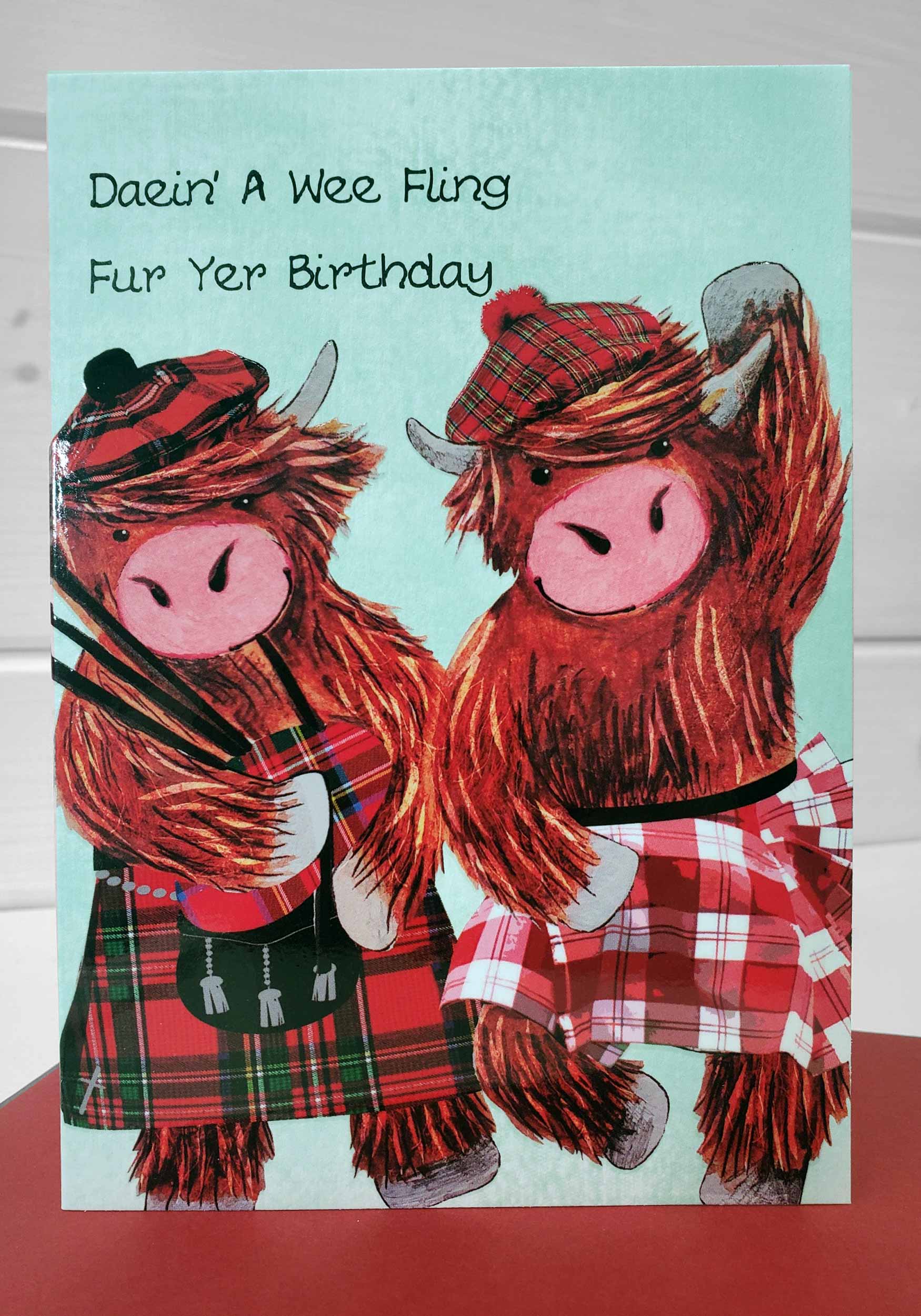 Daein’ A Wee Fling Fur Yer Birthday Card WWBD294