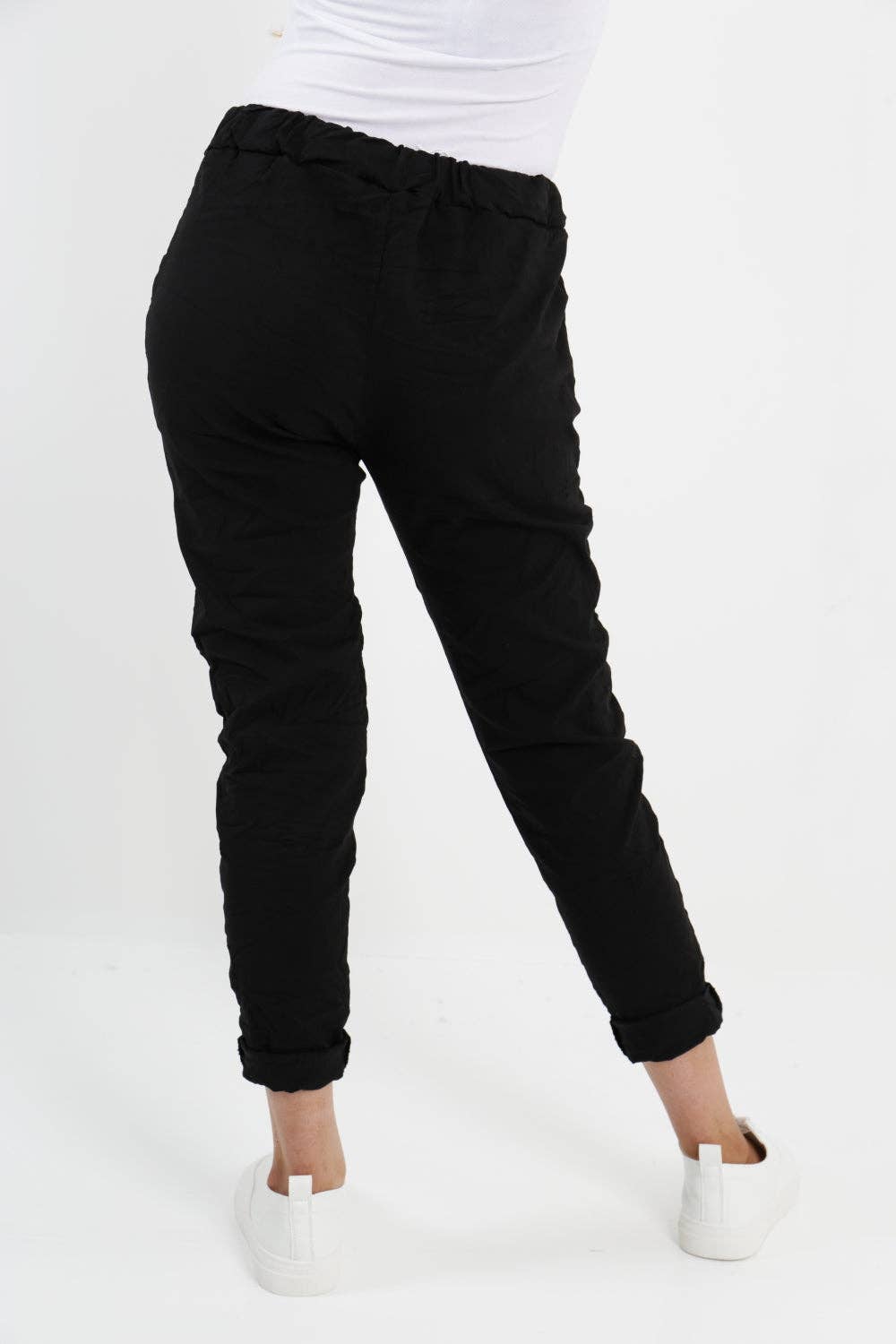 Womens Plain Magic Pants Italian Multi Colours: Beige / One Size (UK 10-14)