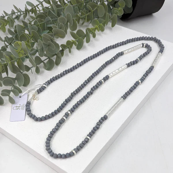 Facetted Beaded Necklace with Bar - Jewellery - Scotland