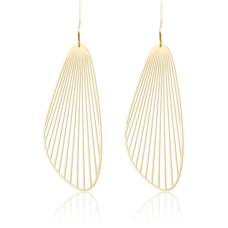 Fan Earrings M Gold - The Nancy Smillie Shop - Art, Jewellery & Designer Gifts Glasgow