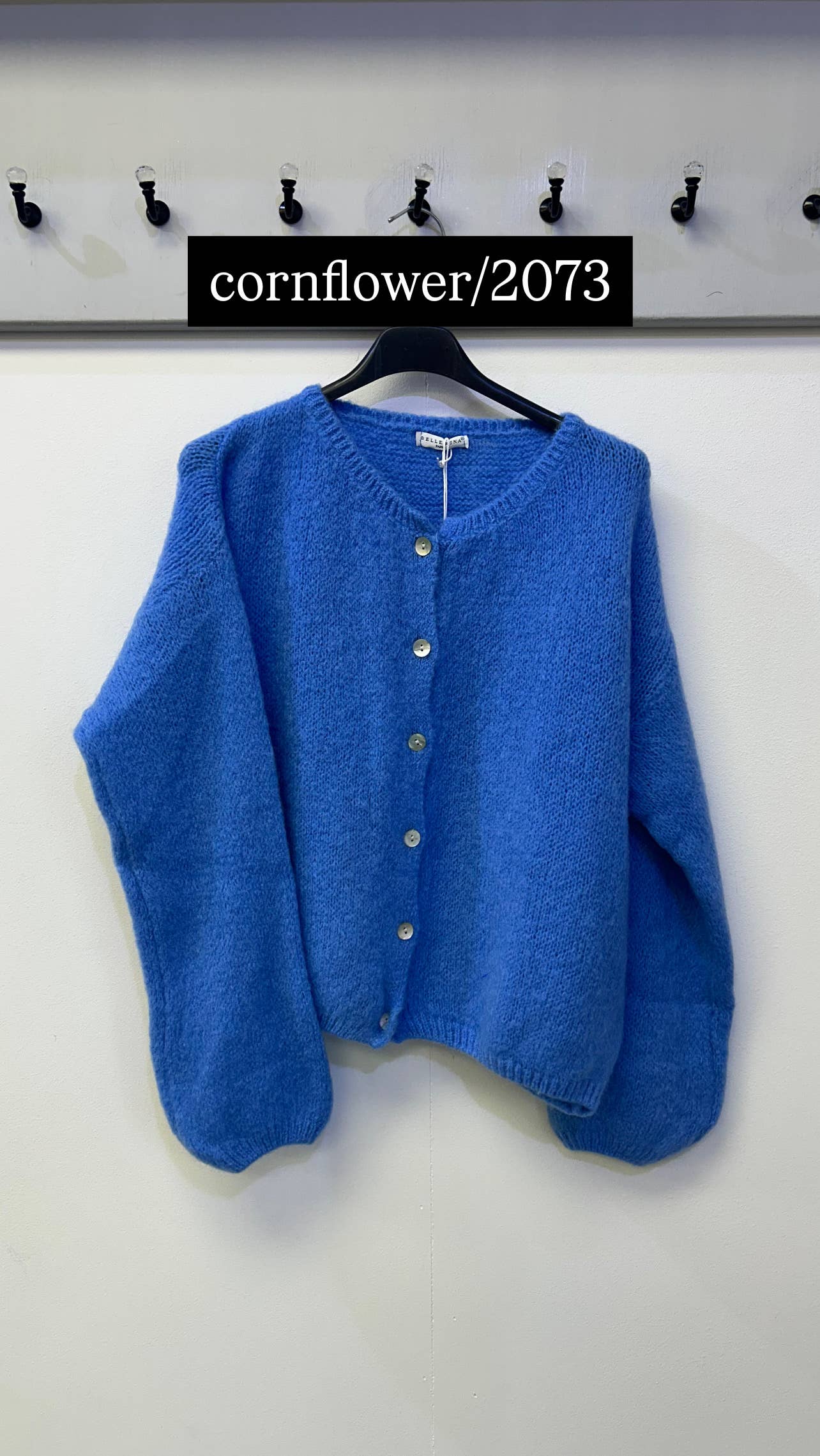 Button Through Mohair Cardigan: Navy / One Size: UK8 - UK14/16