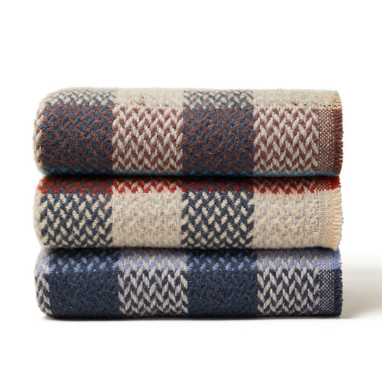 Recycled Wool Celtic Weave Blanket - assorted colours