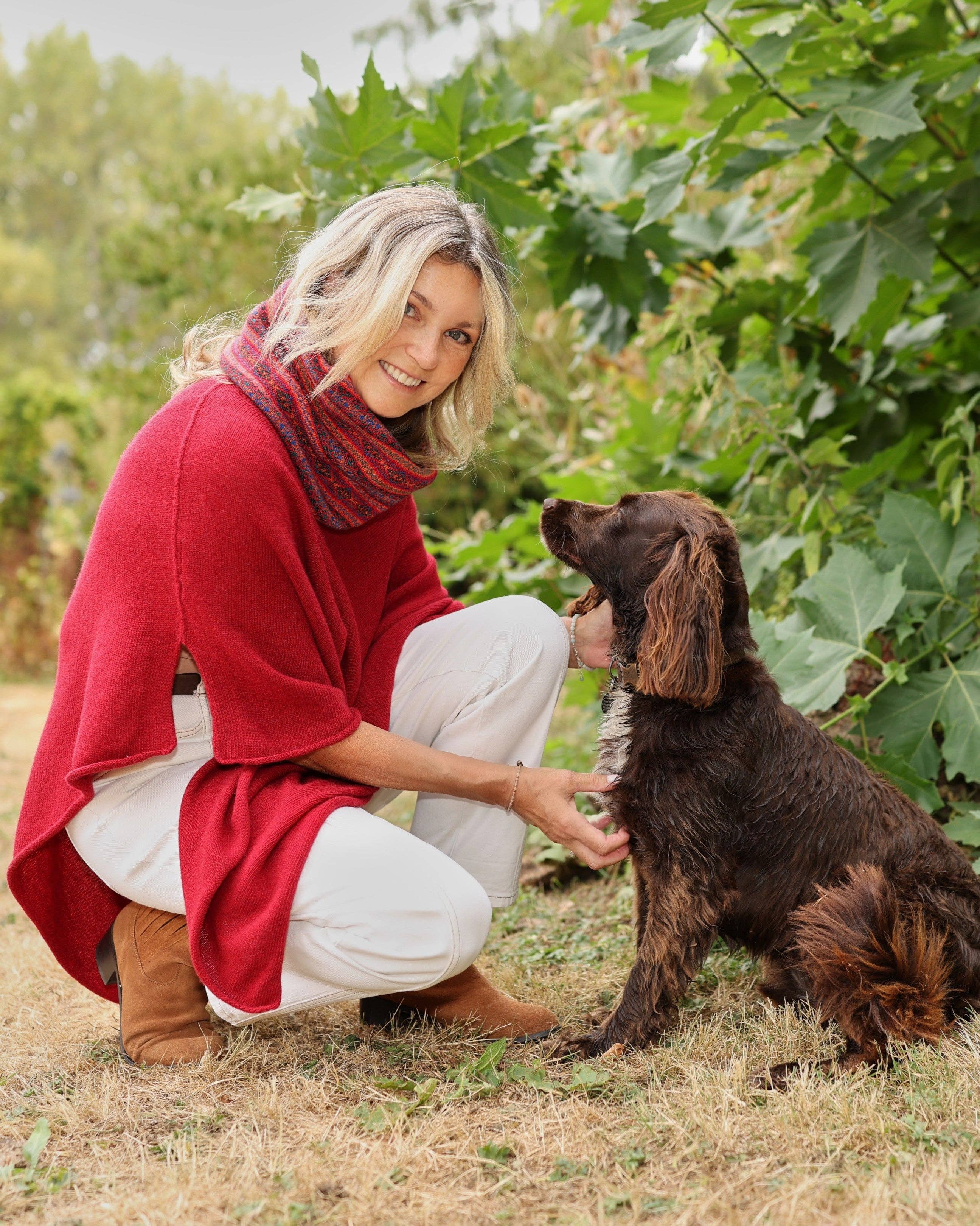 Cashmere Blend Poncho: Deep Violet