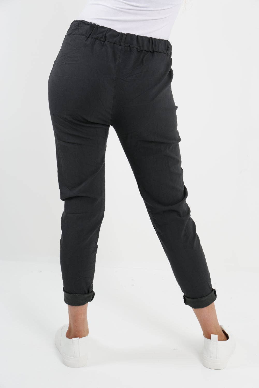 Womens Plain Magic Pants Italian Multi Colours: Beige / One Size (UK 10-14)