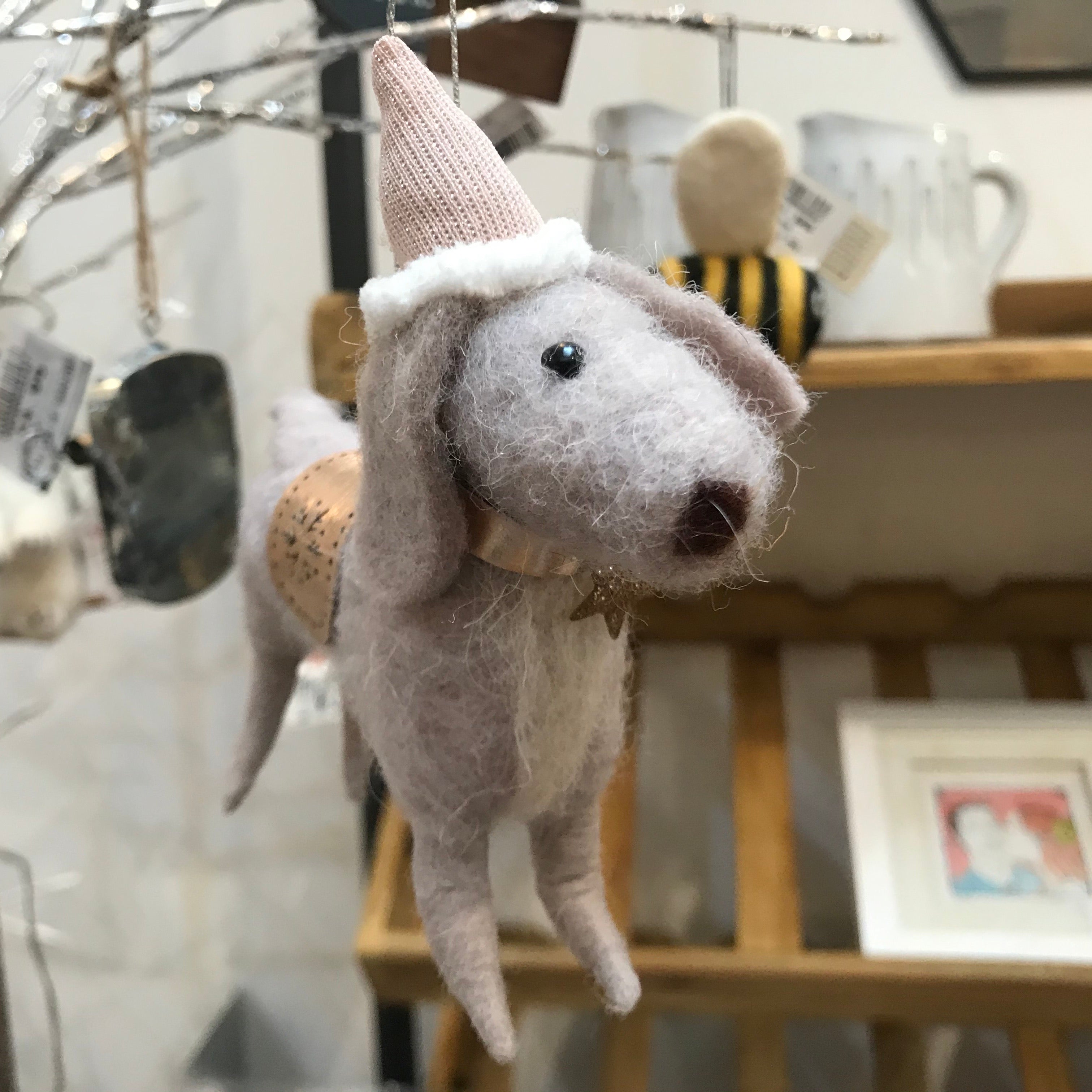 Felt Hanging Dog - The Nancy Smillie Shop - Art, Jewellery & Designer Gifts Glasgow