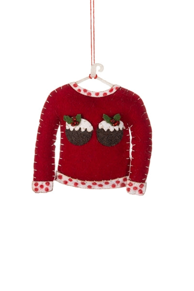 Felt Xmas Pudding Jumper | The Nancy Smillie Shop - Art, Jewellery & Designer Gifts Glasgow Scotland