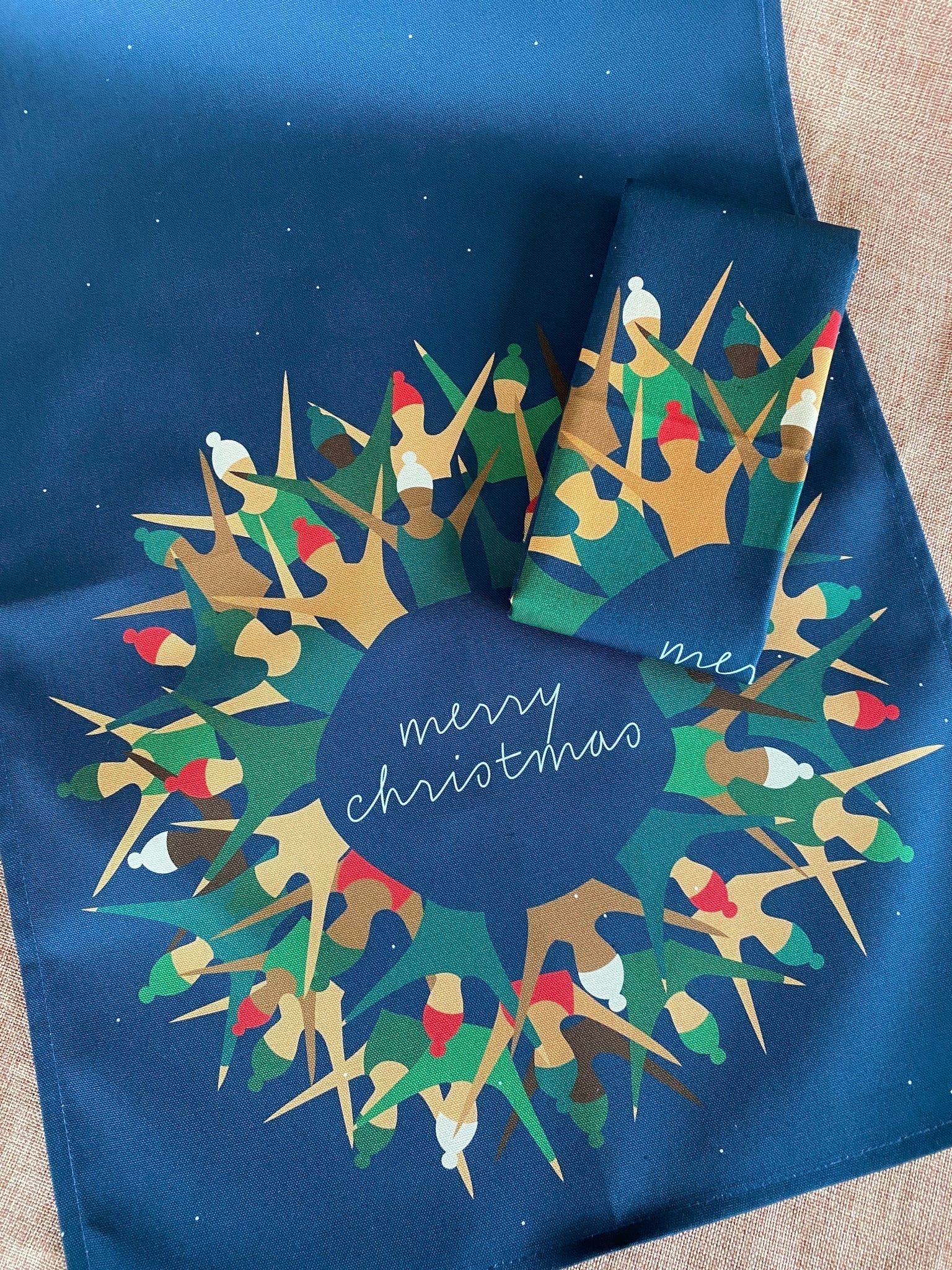 Festive Swim Tea Towel - The Nancy Smillie Shop - Art, Jewellery & Designer Gifts Glasgow