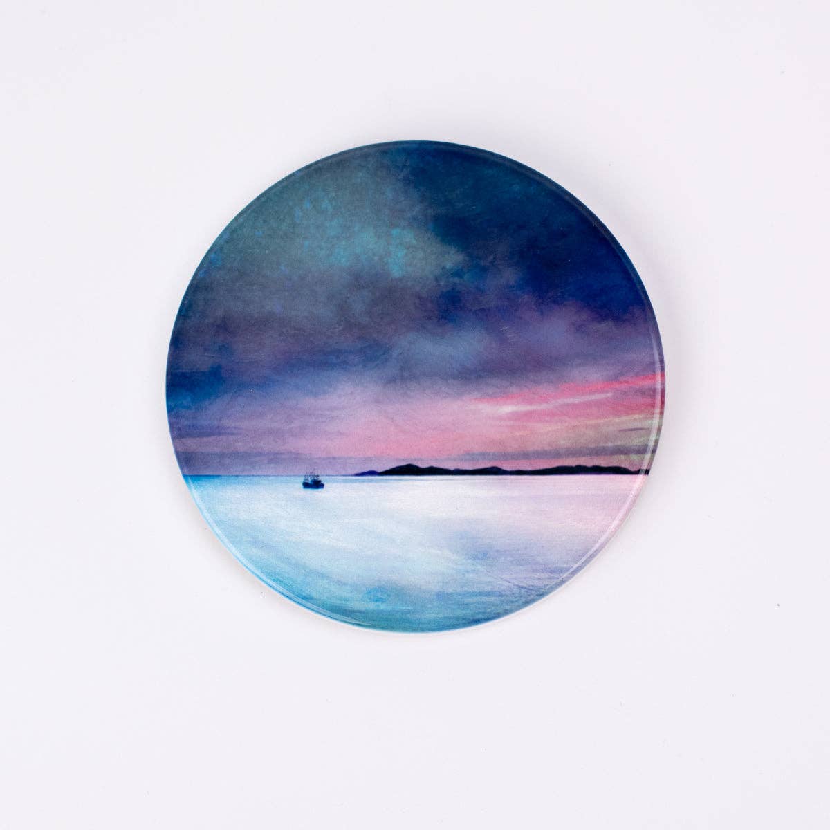 Fishing the Little Minch Ceramic Coaster Gift Boxed - Gifts Under £15 - Scotland