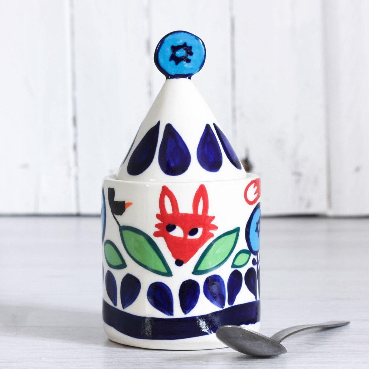 Flora Sugar Pot - The Nancy Smillie Shop - Art, Jewellery & Designer Gifts Glasgow