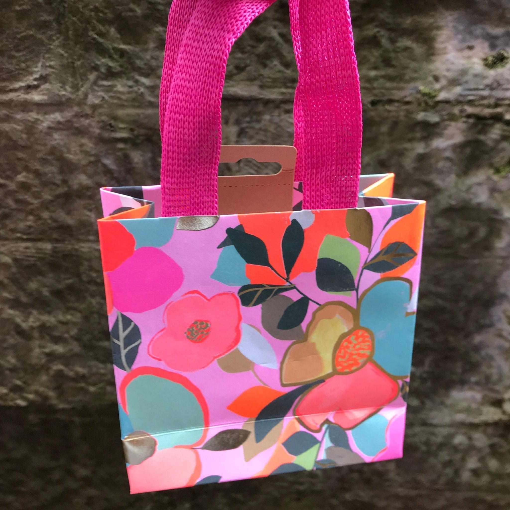 Floral Small Gift Bag - The Nancy Smillie Shop - Art, Jewellery & Designer Gifts Glasgow