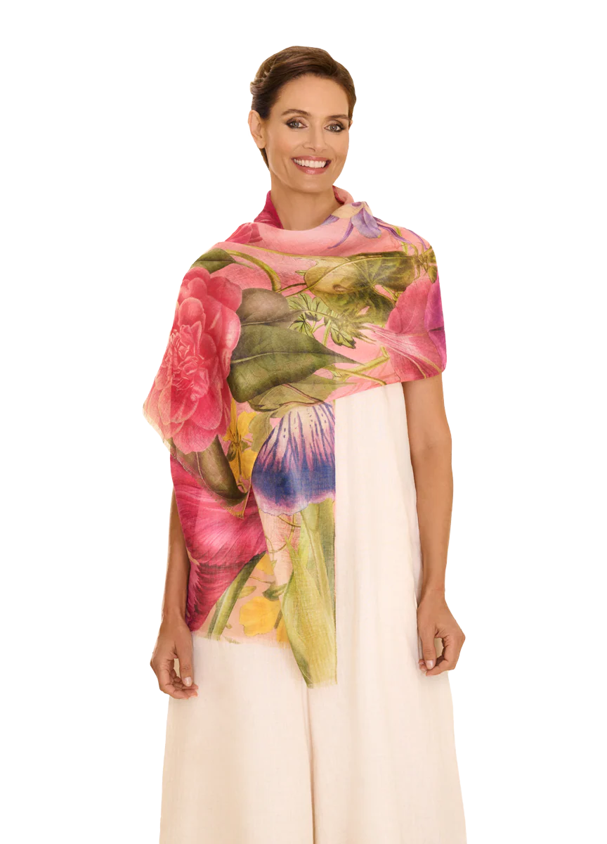 Floral Petal Linen Scarf