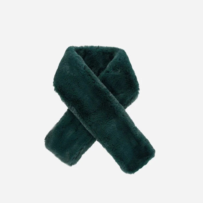 Forest Green Faux Fur Collar Scarf - The Nancy Smillie Shop - Art, Jewellery & Designer Gifts Glasgow