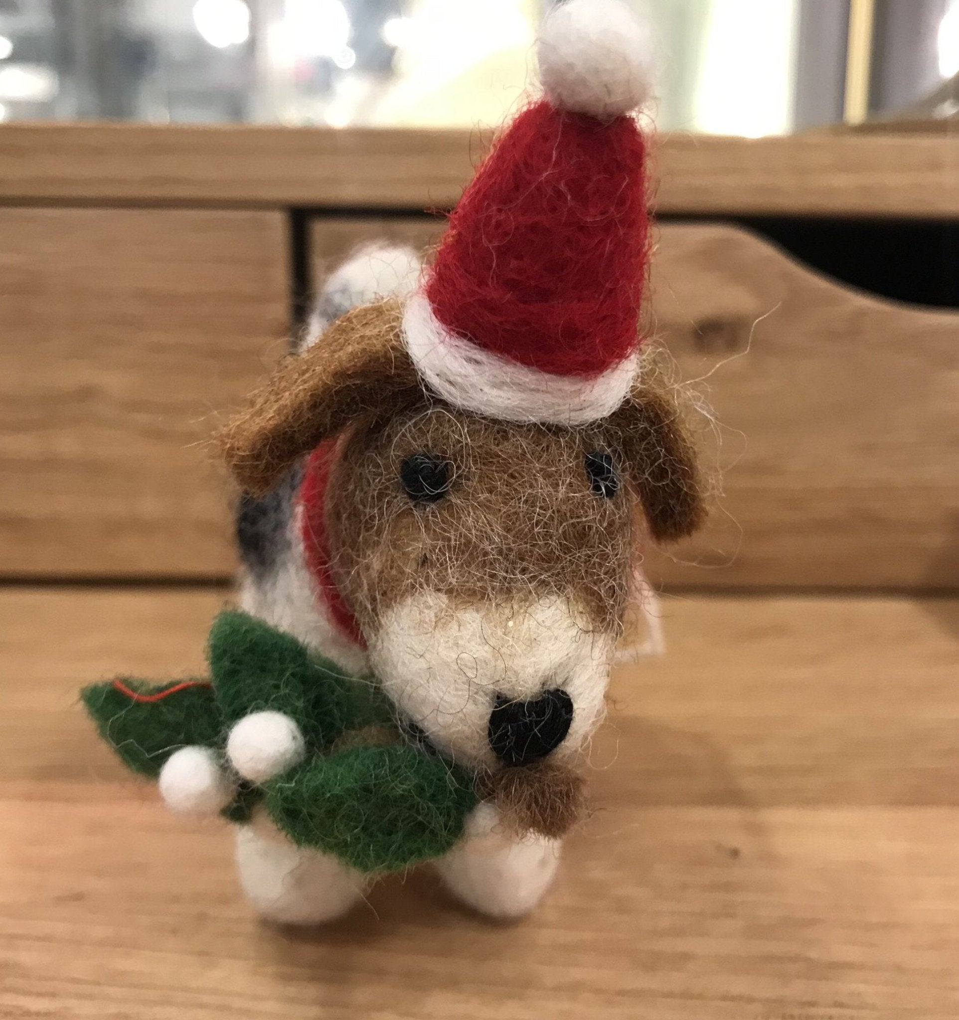 Fox Terrier With Mistletoe Decoration - The Nancy Smillie Shop - Art, Jewellery & Designer Gifts Glasgow