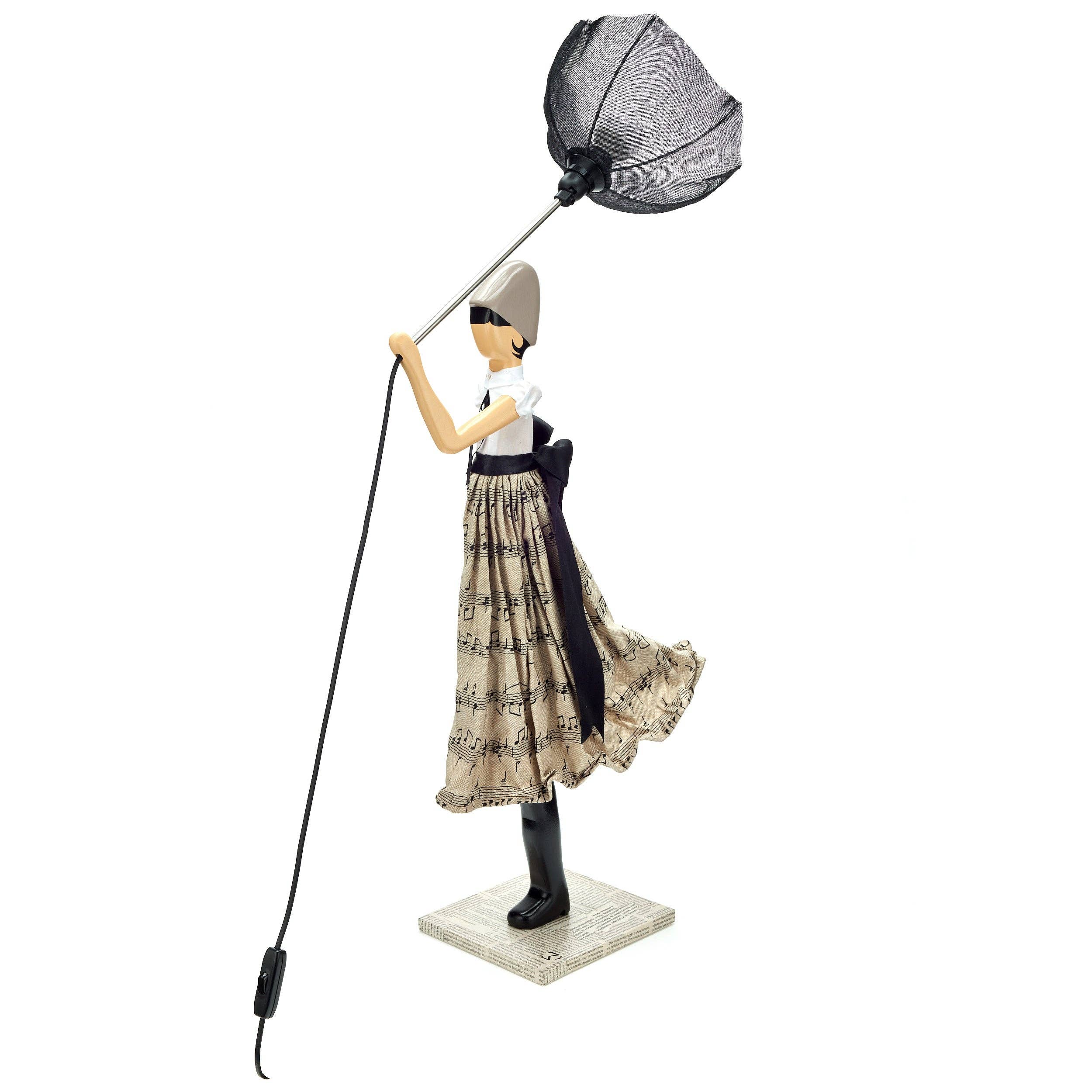 Georgia Lady Lamp with musical note skirt figurine