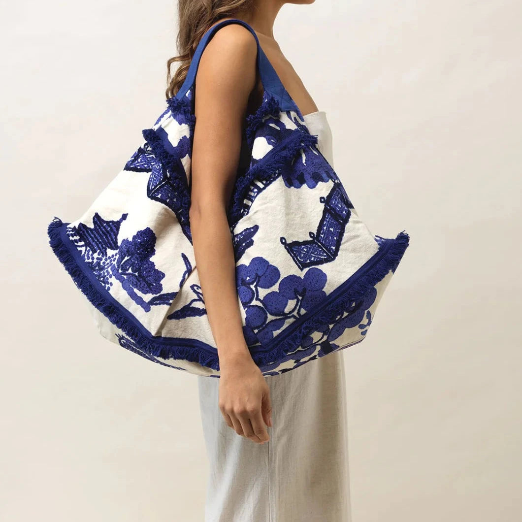 Giant Willow Blue Slouch Bag - The Nancy Smillie Shop - Art, Jewellery & Designer Gifts Glasgow