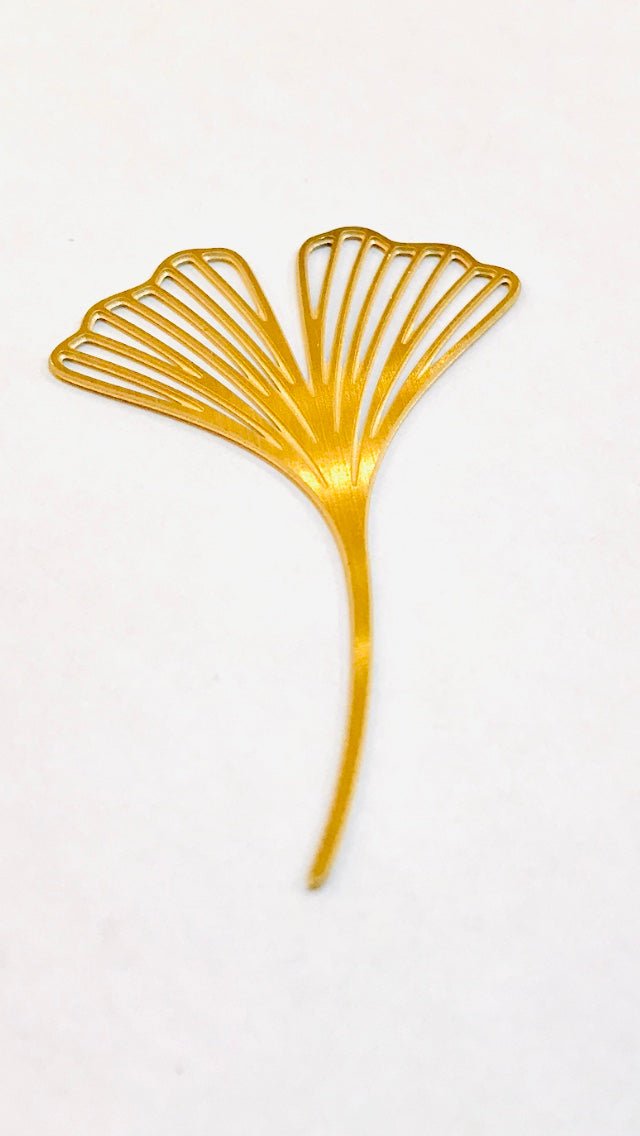 Ginko Brooch Gold - The Nancy Smillie Shop - Art, Jewellery & Designer Gifts Glasgow