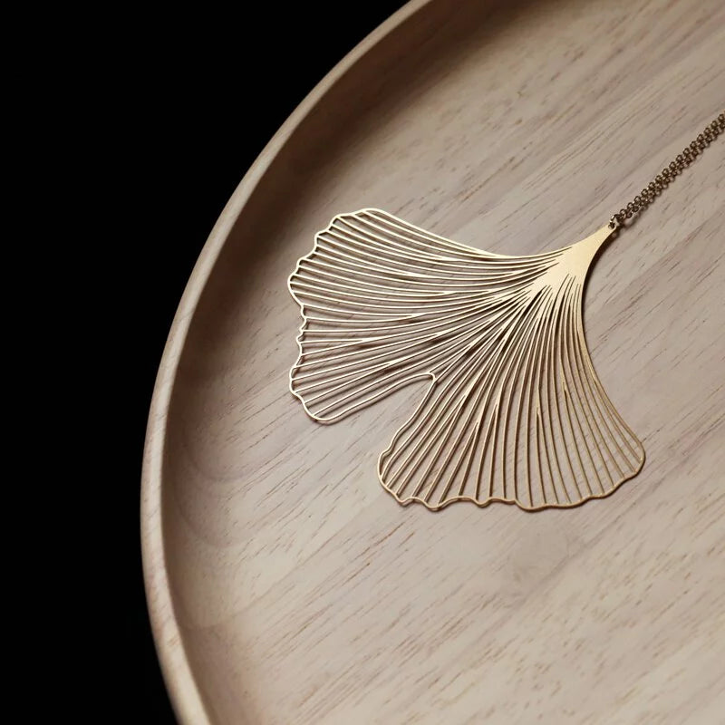 Ginko Pendant Gold - The Nancy Smillie Shop - Art, Jewellery & Designer Gifts Glasgow