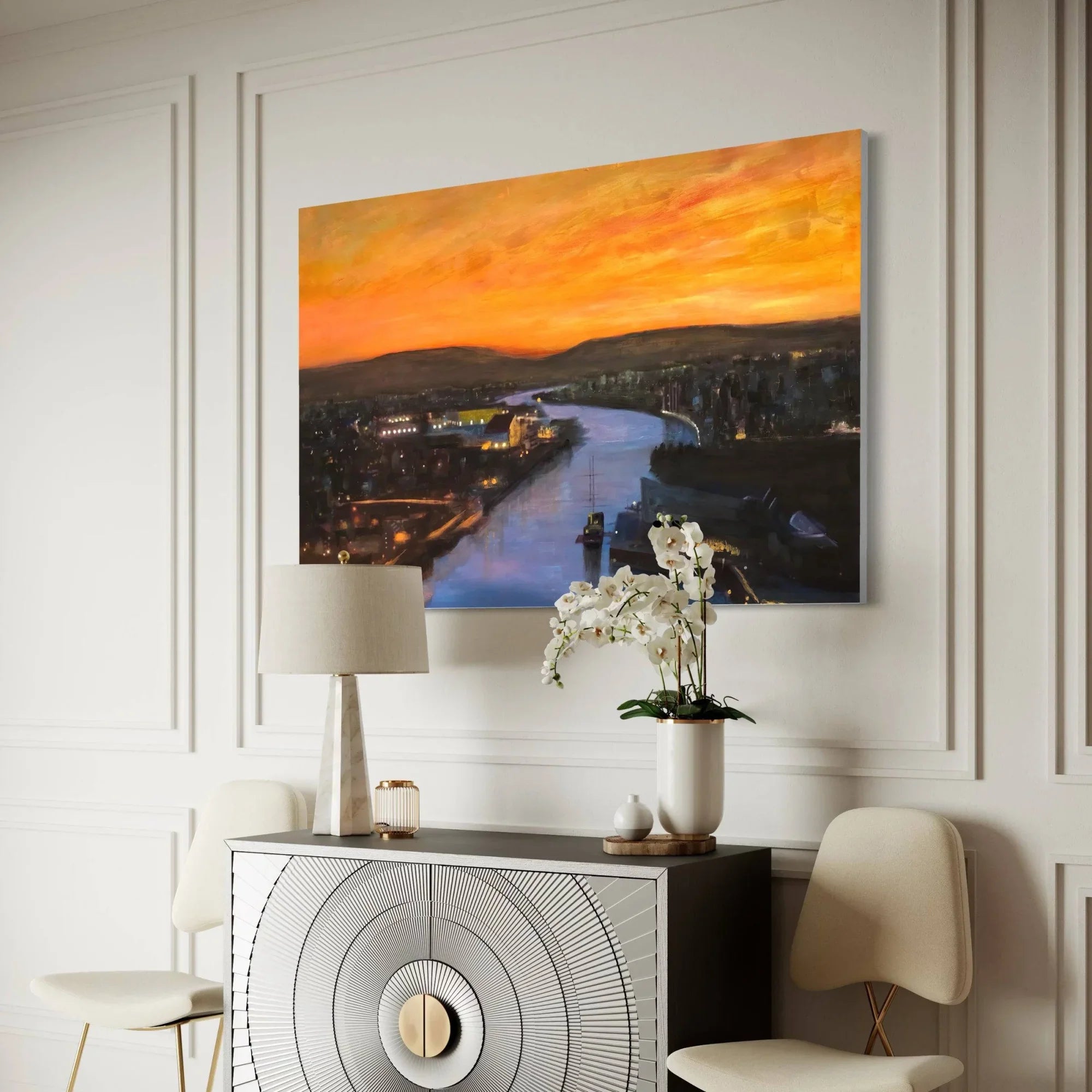 Glasgow Harbour Looking West  | Statement Interior Wall Art from Scotland