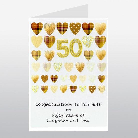 Gold Anniversary Card - The Nancy Smillie Shop - Art, Jewellery & Designer Gifts Glasgow