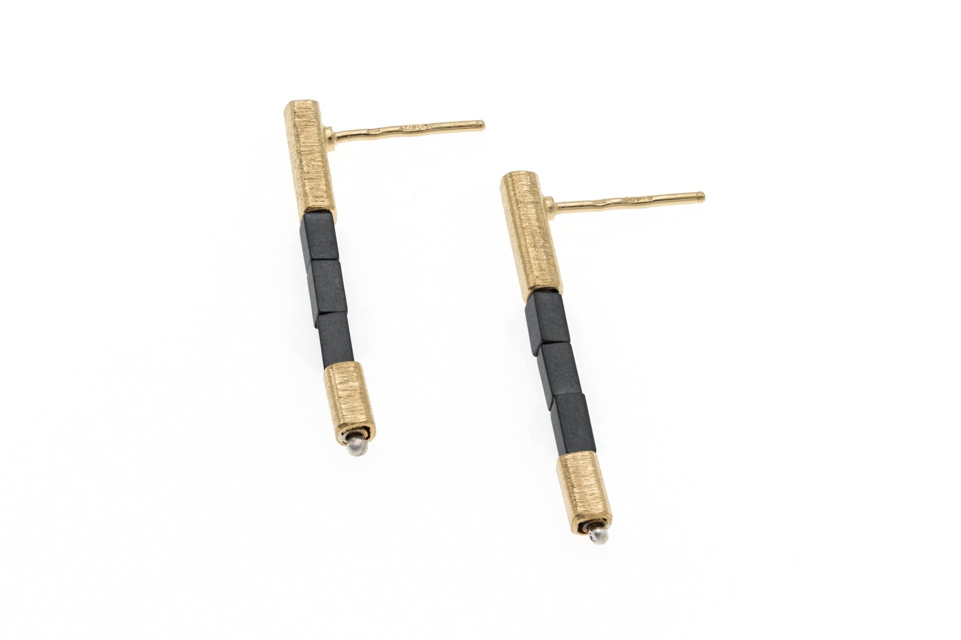 Gold & Black Hematite Earrings - The Nancy Smillie Shop - Art, Jewellery & Designer Gifts Glasgow