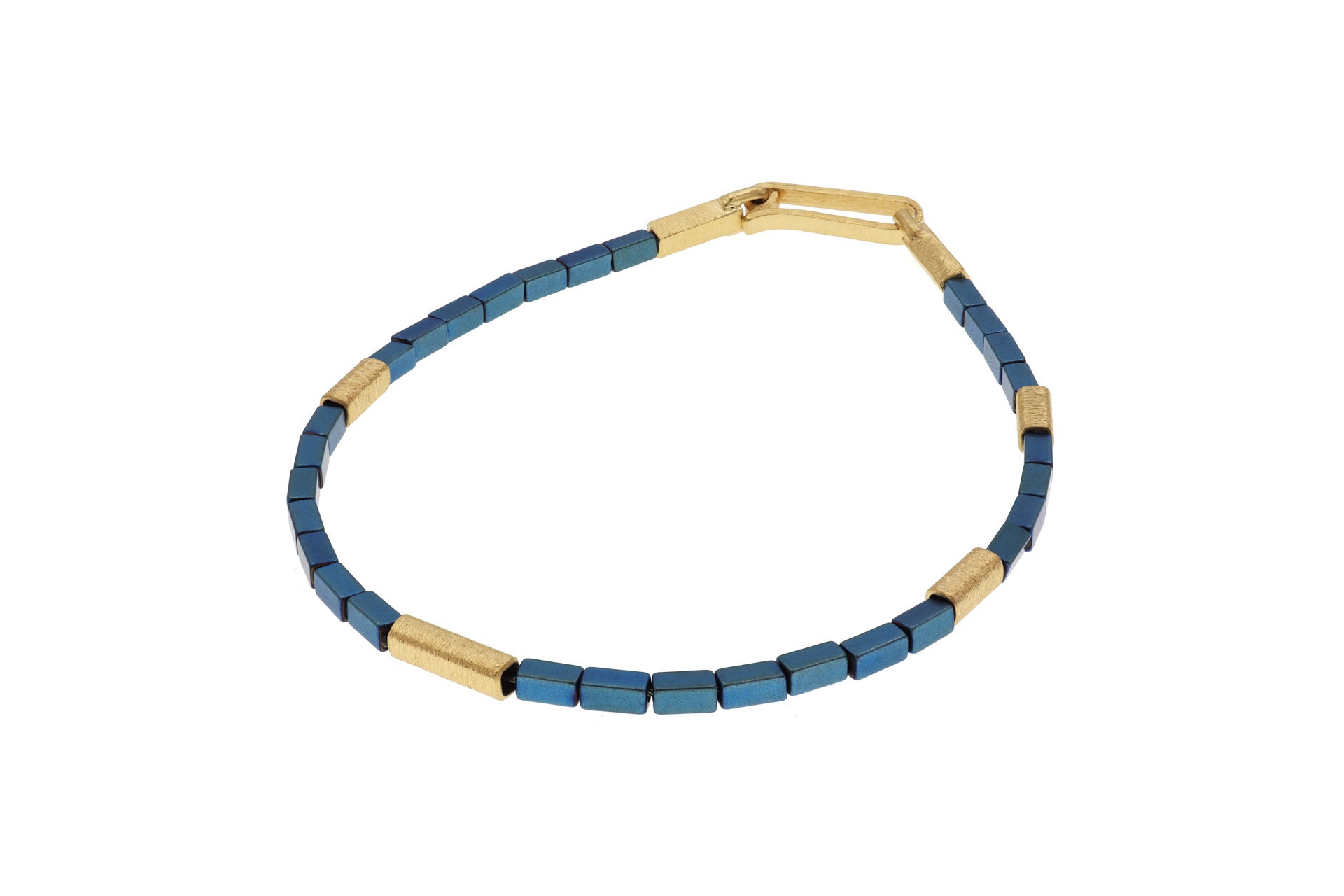 Gold & Blue Hematite Bracelet - The Nancy Smillie Shop - Art, Jewellery & Designer Gifts Glasgow