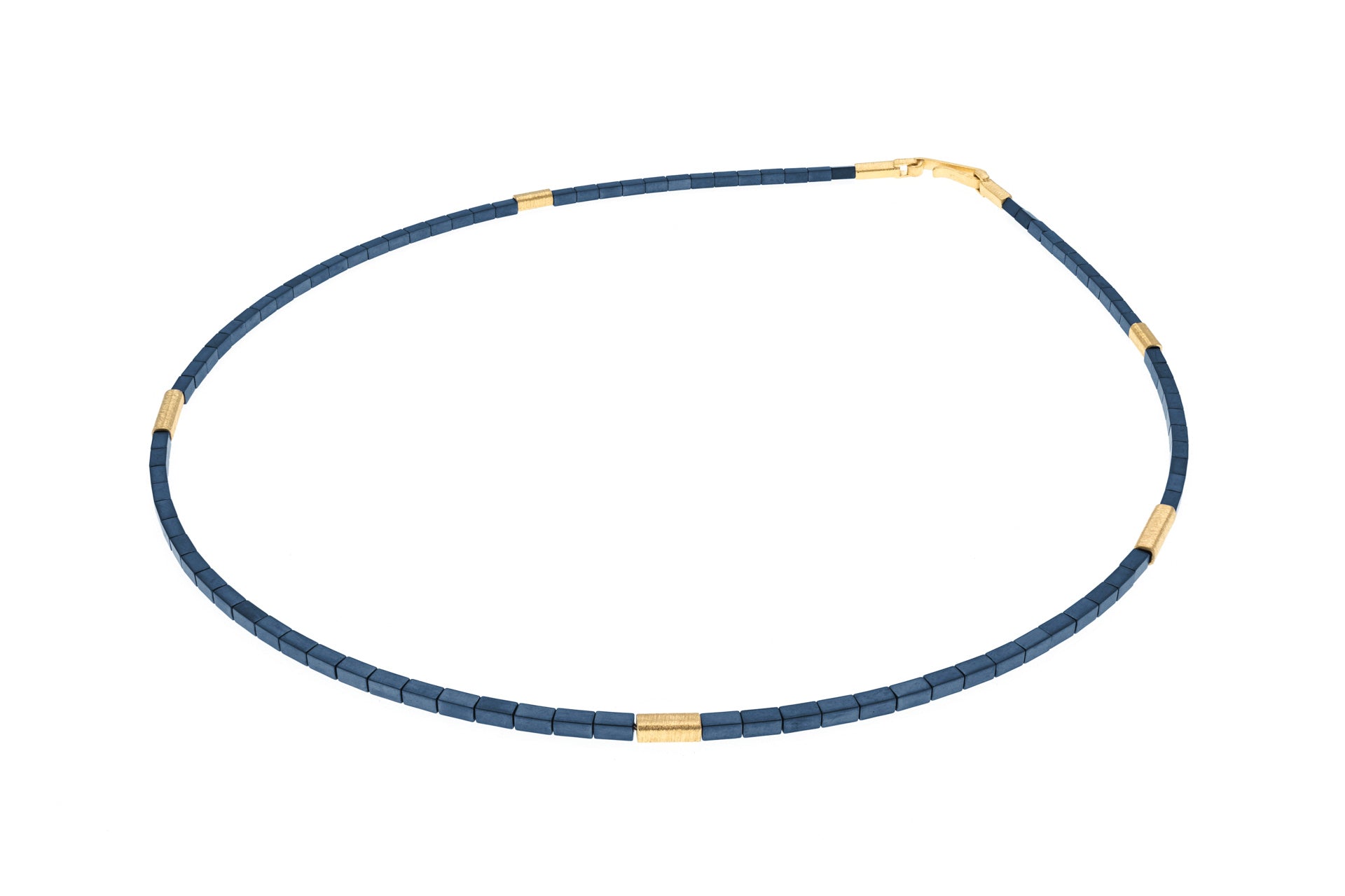 Gold & Blue Hematite Necklace - The Nancy Smillie Shop - Art, Jewellery & Designer Gifts Glasgow