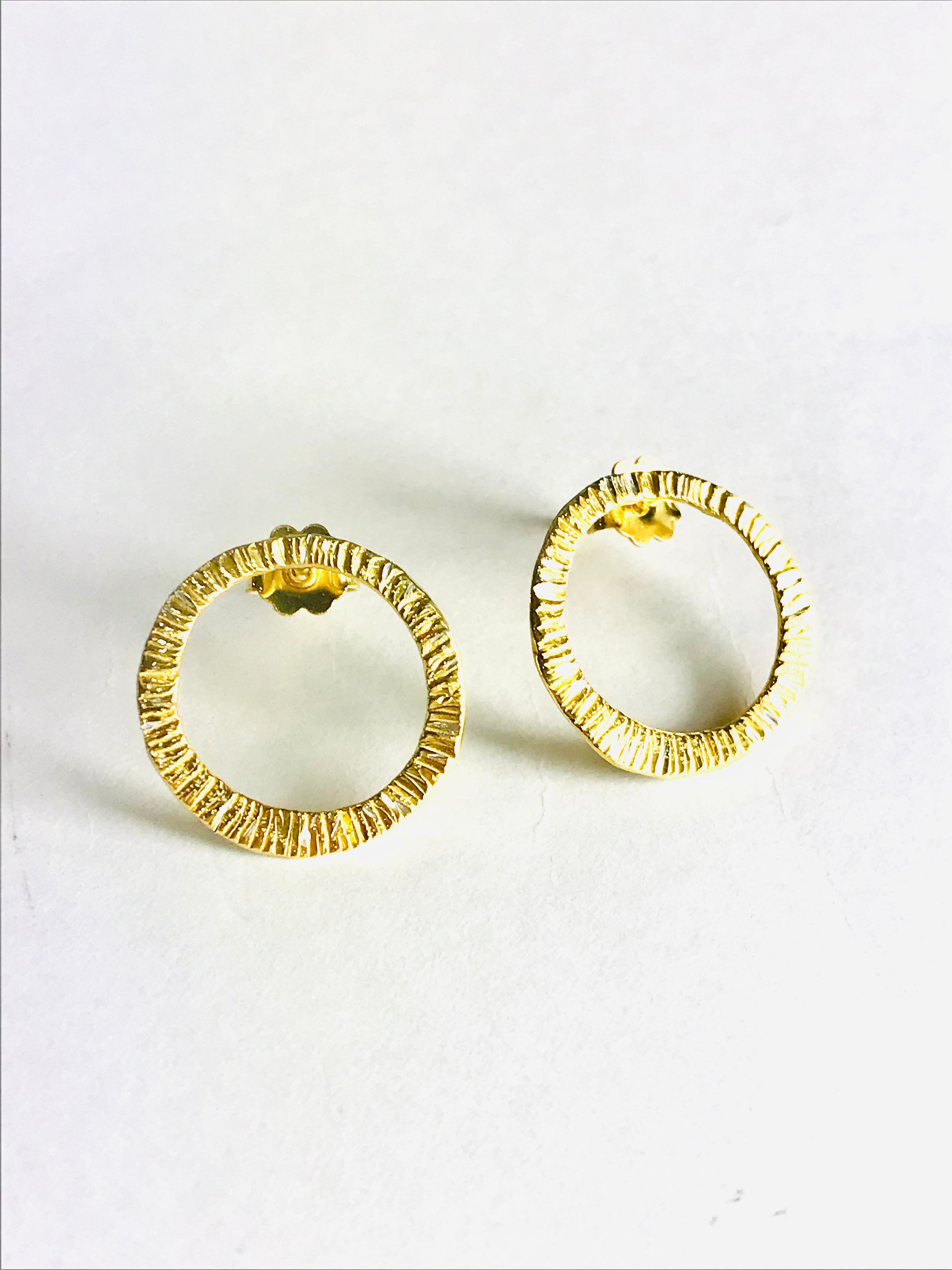 Gold Circle Studs - The Nancy Smillie Shop - Art, Jewellery & Designer Gifts Glasgow
