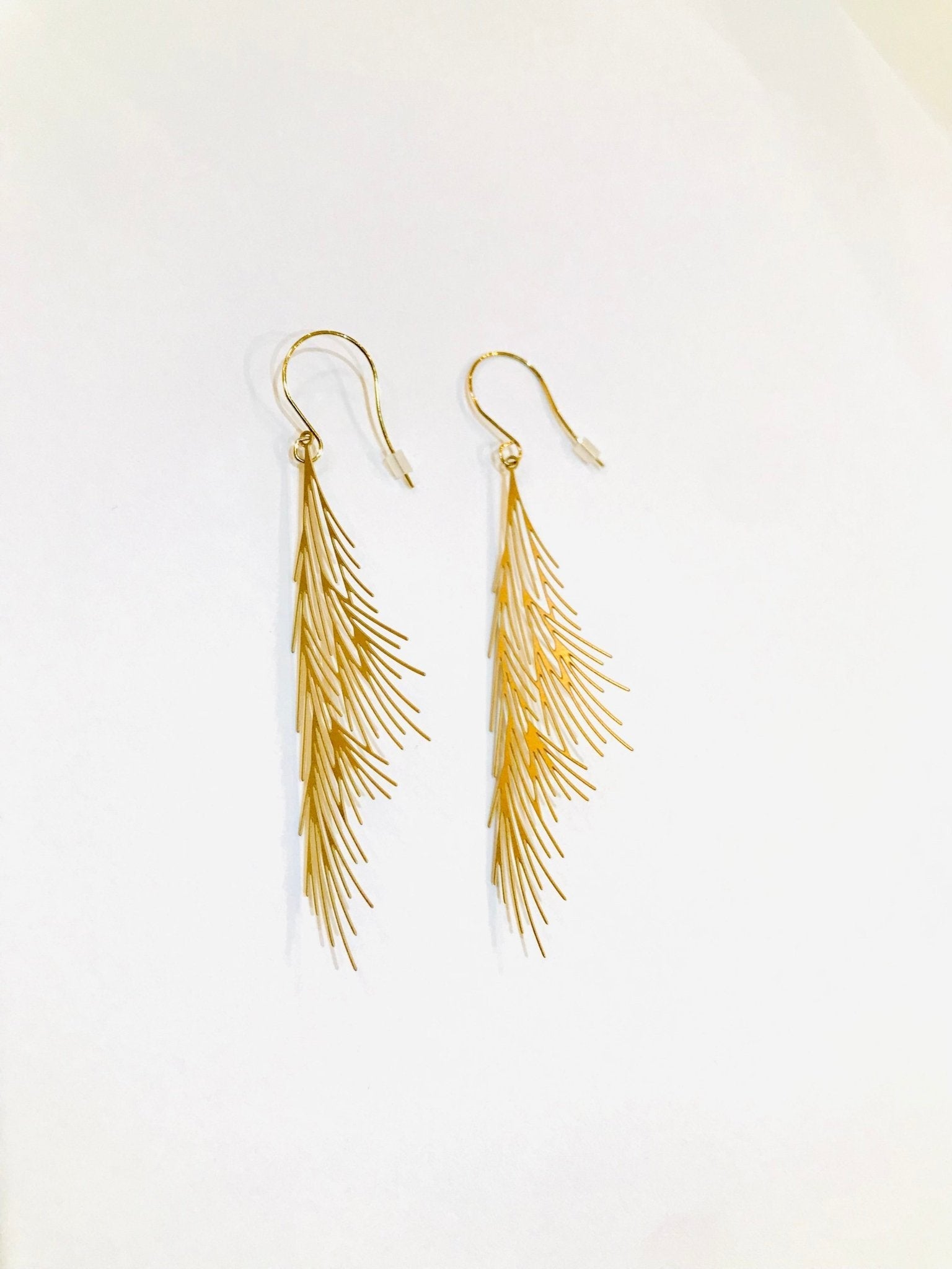 Gold Common reed Earrings - The Nancy Smillie Shop - Art, Jewellery & Designer Gifts Glasgow