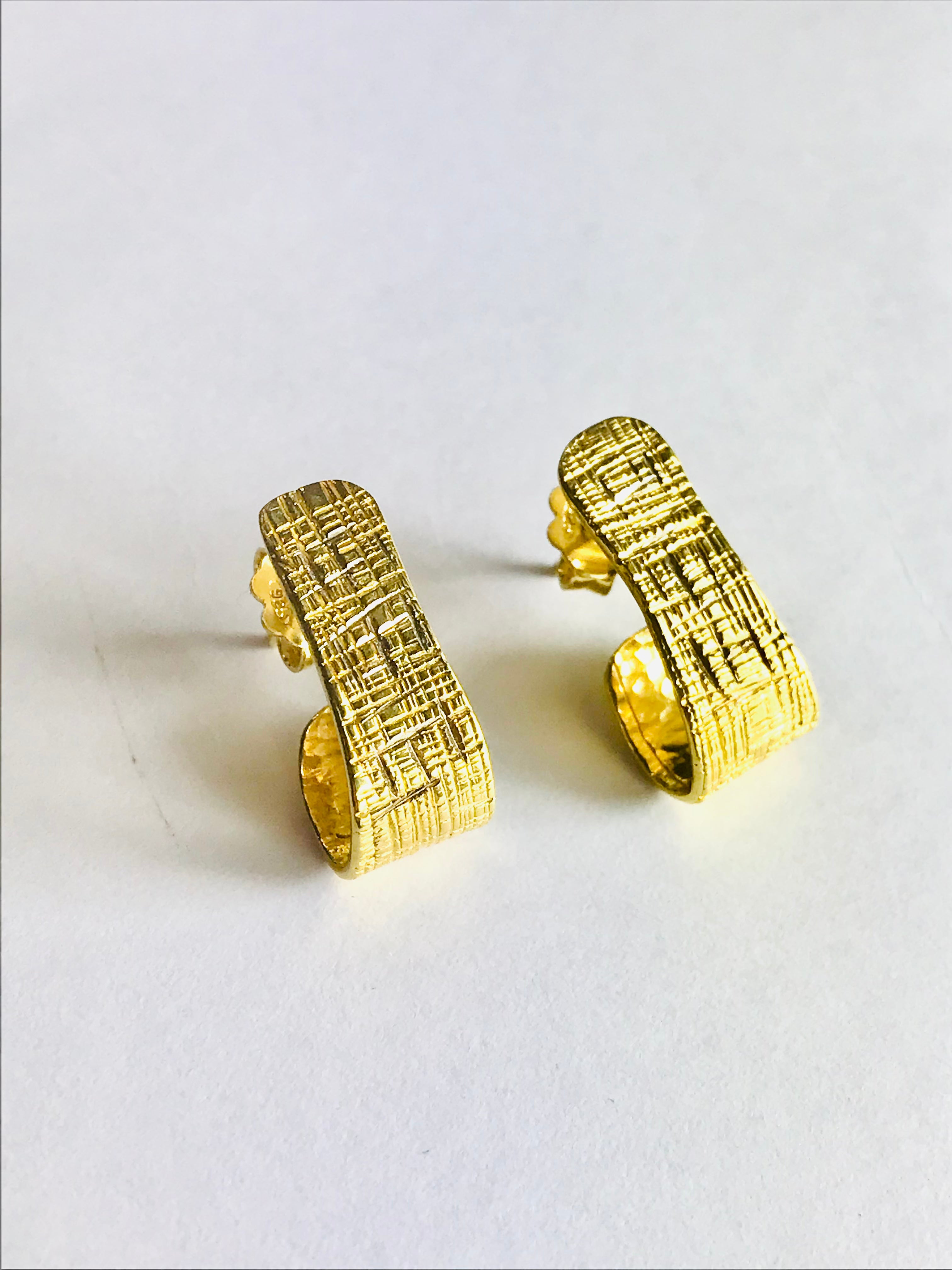 Gold Curled Studs - The Nancy Smillie Shop - Art, Jewellery & Designer Gifts Glasgow