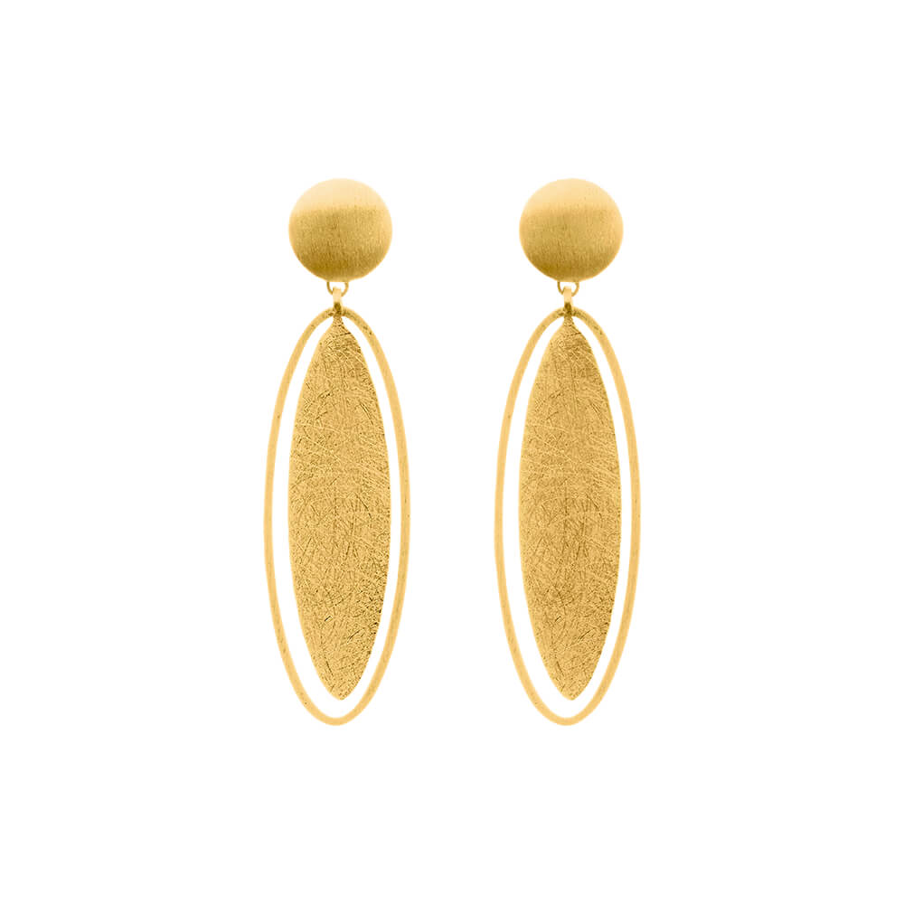 Gold Ellipse Earrings - The Nancy Smillie Shop - Art, Jewellery & Designer Gifts Glasgow