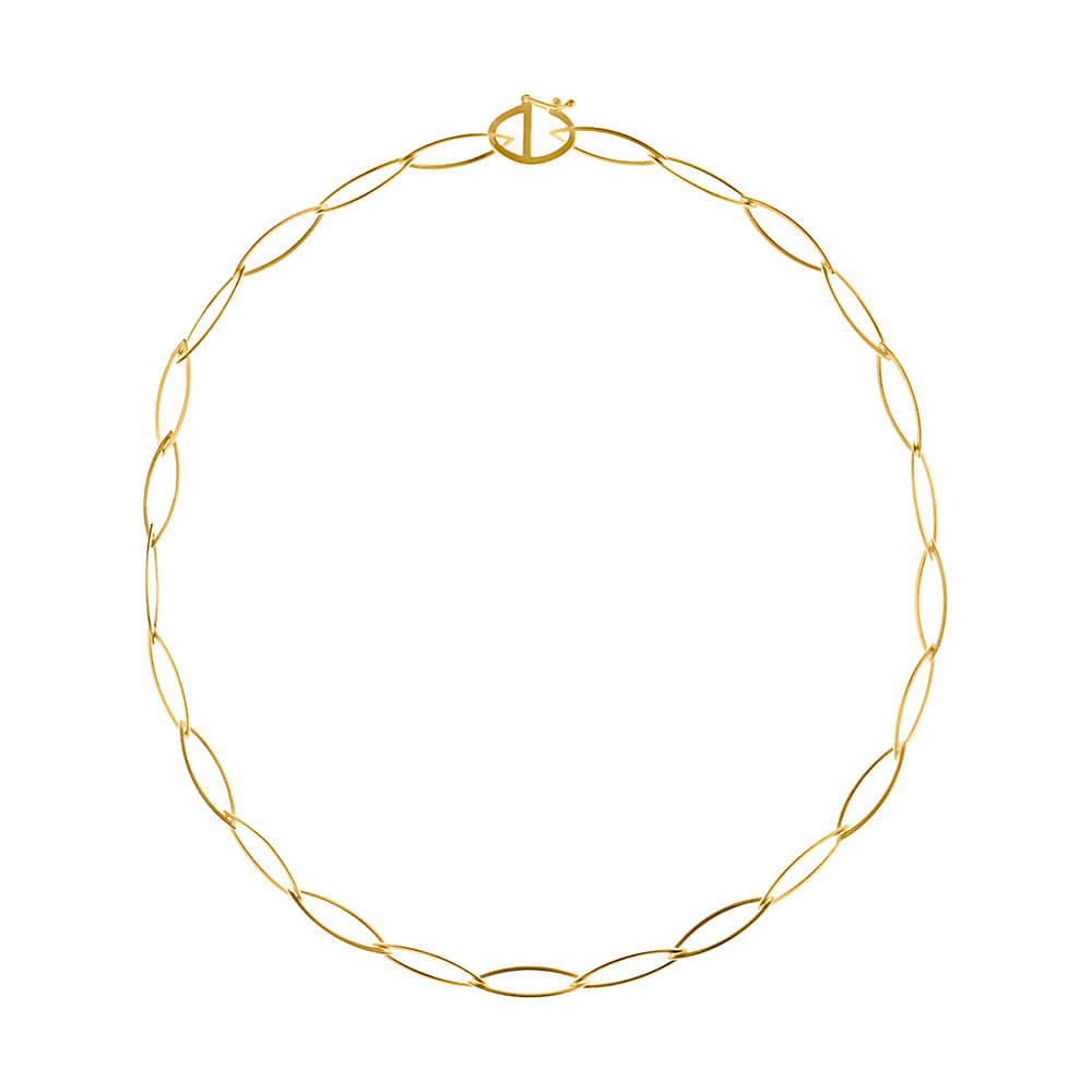 Gold Ellipse Link Necklace - The Nancy Smillie Shop - Art, Jewellery & Designer Gifts Glasgow