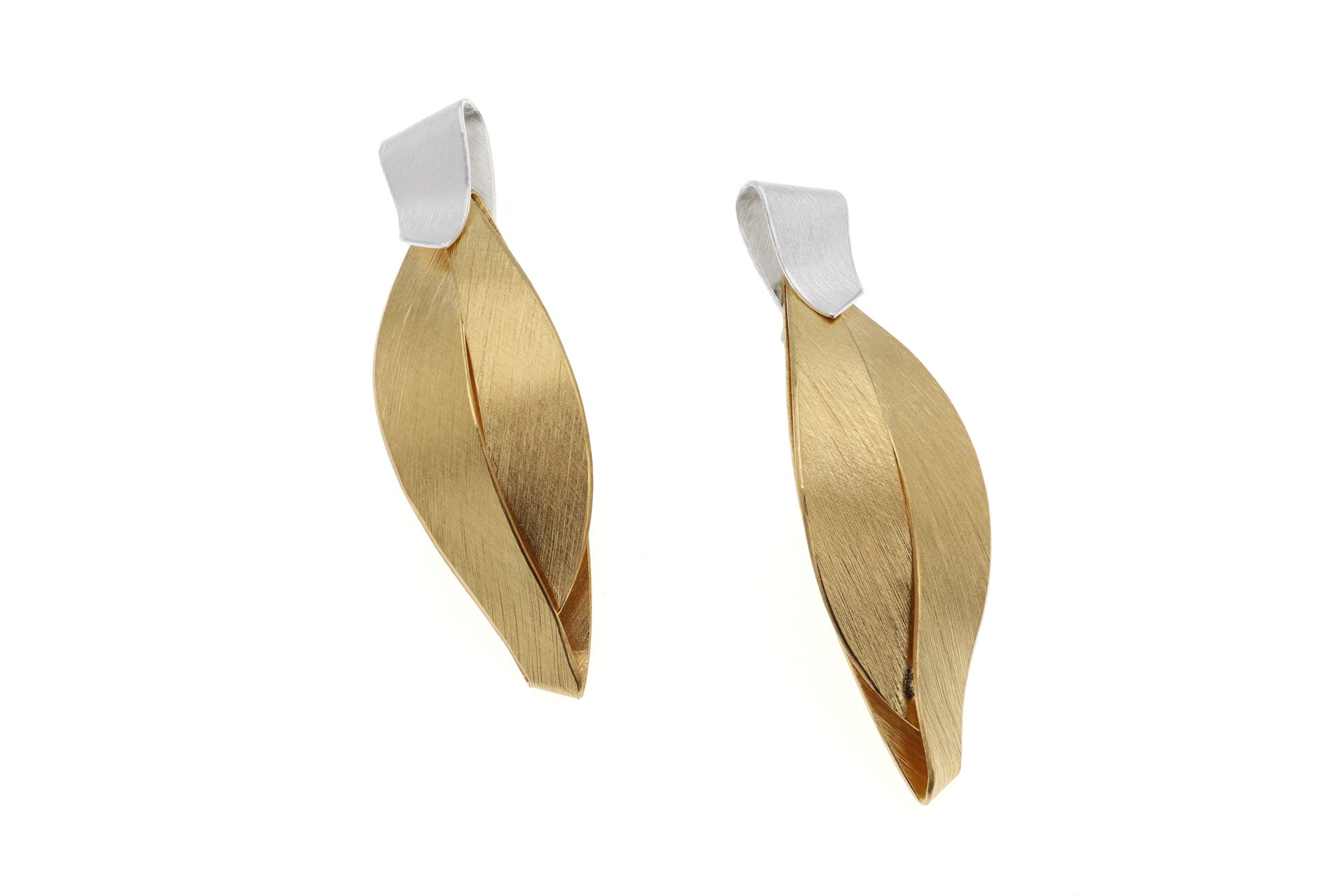 Gold Flowing Earrings - The Nancy Smillie Shop - Art, Jewellery & Designer Gifts Glasgow