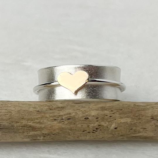 Gold Heart Spinning Ring - The Nancy Smillie Shop - Art, Jewellery & Designer Gifts Glasgow